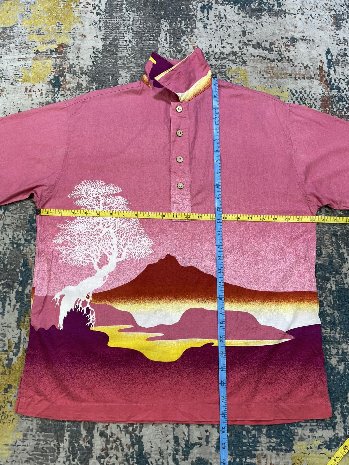 Vintage Vtg Half Button Landscape Hawaii Polo Shirt Size US M / EU 48-50 / 2 - 6 Thumbnail