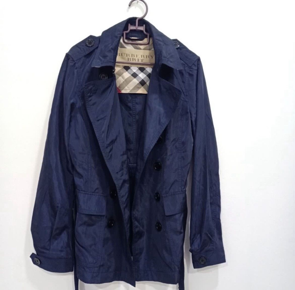 Burberry × Designer Burberry Brit Trench Jacket Windbreaker Size US M / EU 48-50 / 2 - 1 Thumbnail