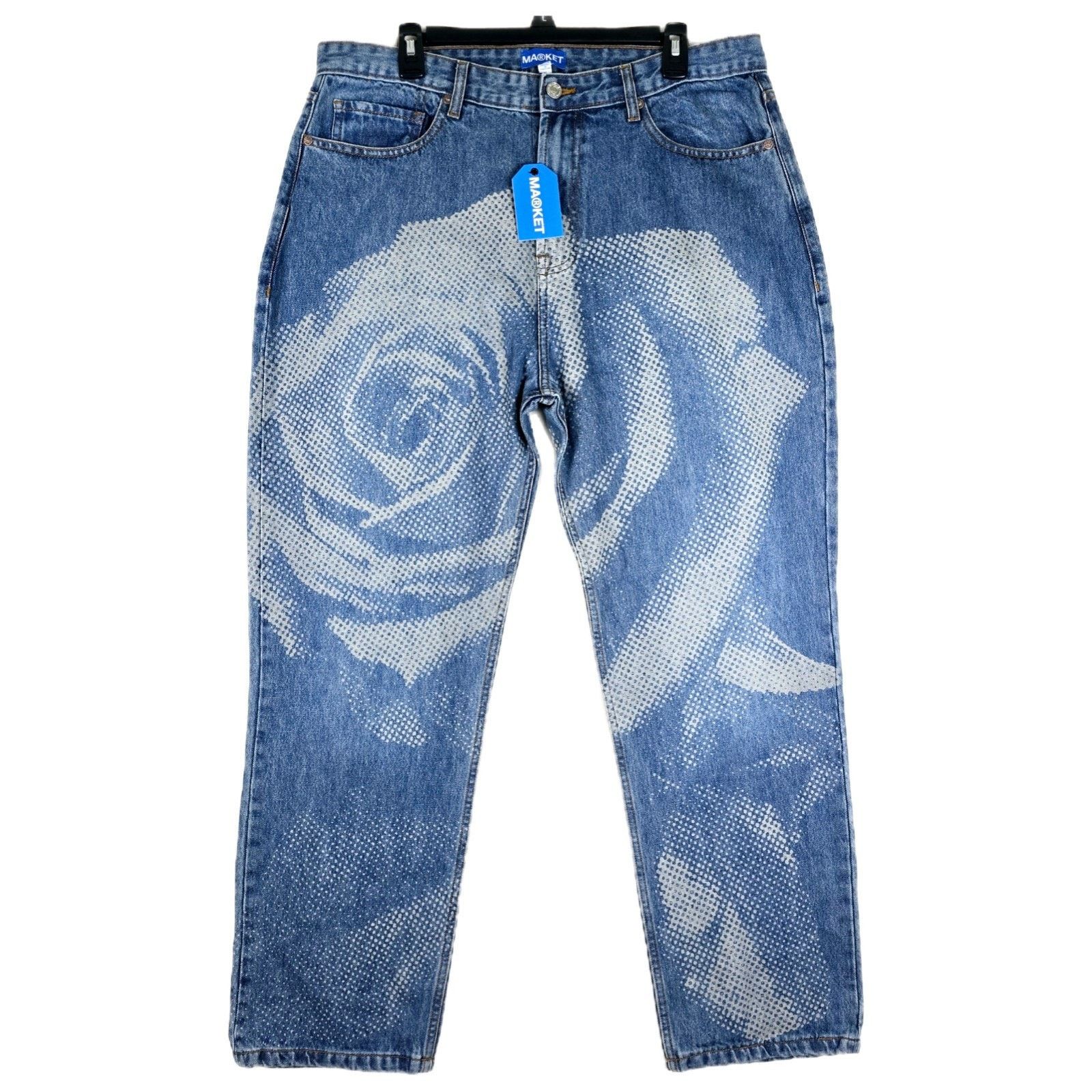 Market Chinatown Market Rose Parade Straight Leg Jeans XL 36x30 Size US 36 / EU 52 - 1 Thumbnail