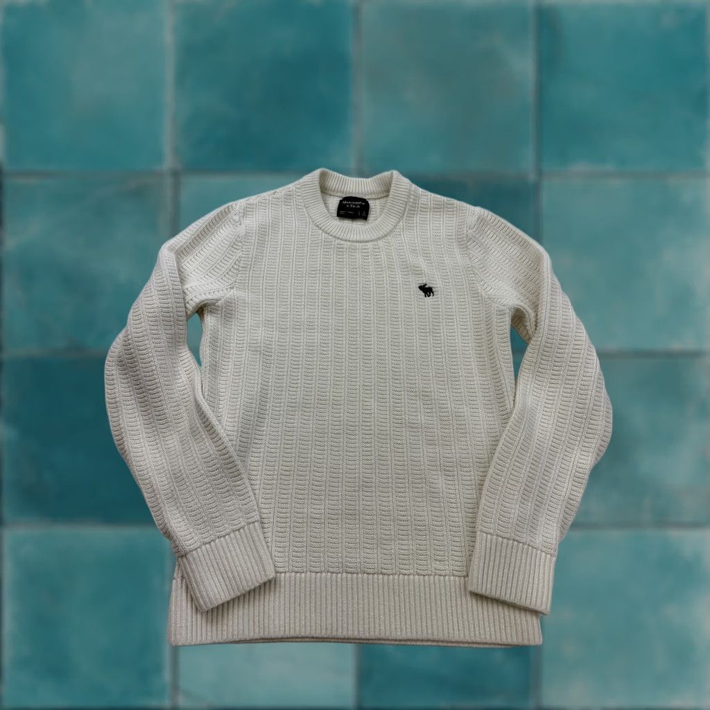 Abercrombie & Fitch Abercrombie & Fitch Sweater Mens Small White 100% Cotton Knit Pullover Logo Crew Neck Long Sleeve Casual Winter Regular Fit"} Size US S / EU 44-46 / 1 - 1 Thumbnail