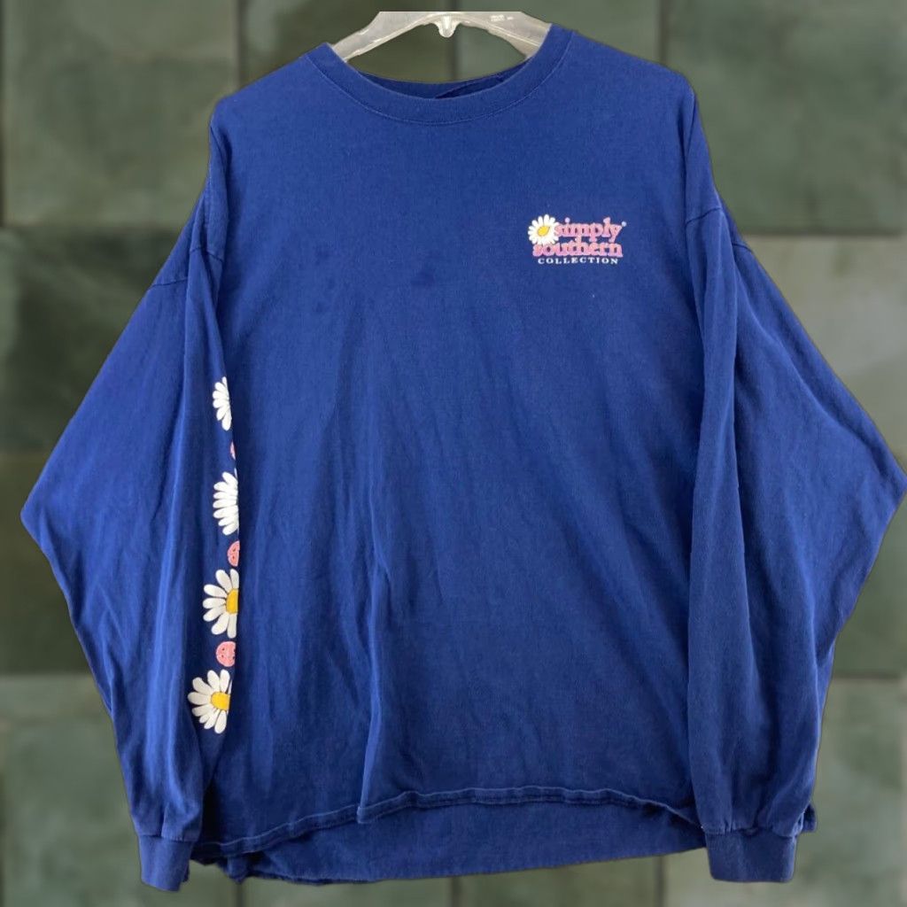 Vintage VINTAGE Simply Southern Womens T-Shirt XL Blue Nature Boho Crew Neck Casual Cotton 2010s Women's Size XL / US 12-14 / IT 48-50 - 1 Thumbnail