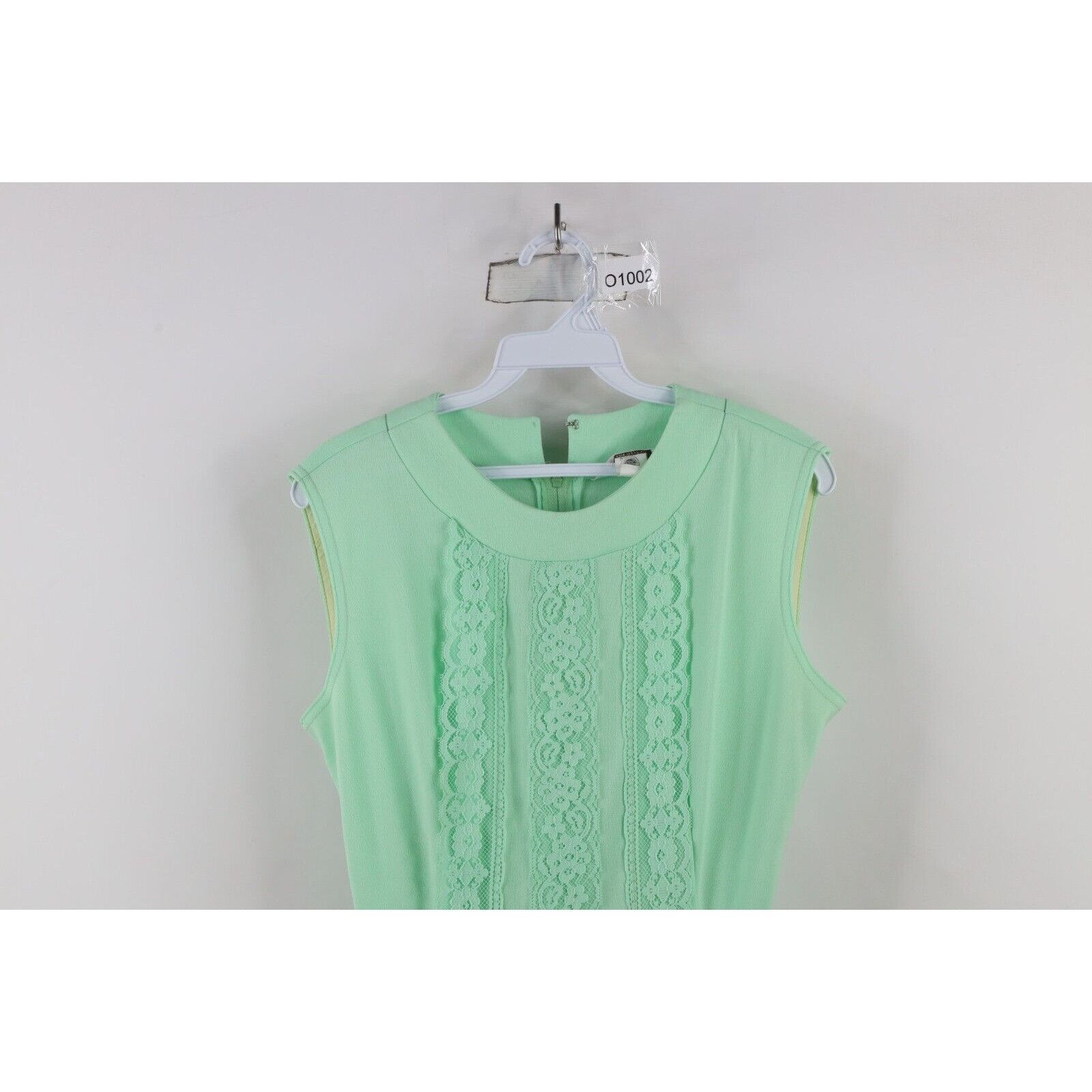 Vintage Vintage 70s Sleeveless Flower Lace Knit Dress Size XL / US 12-14 / IT 48-50 - 2 Thumbnail