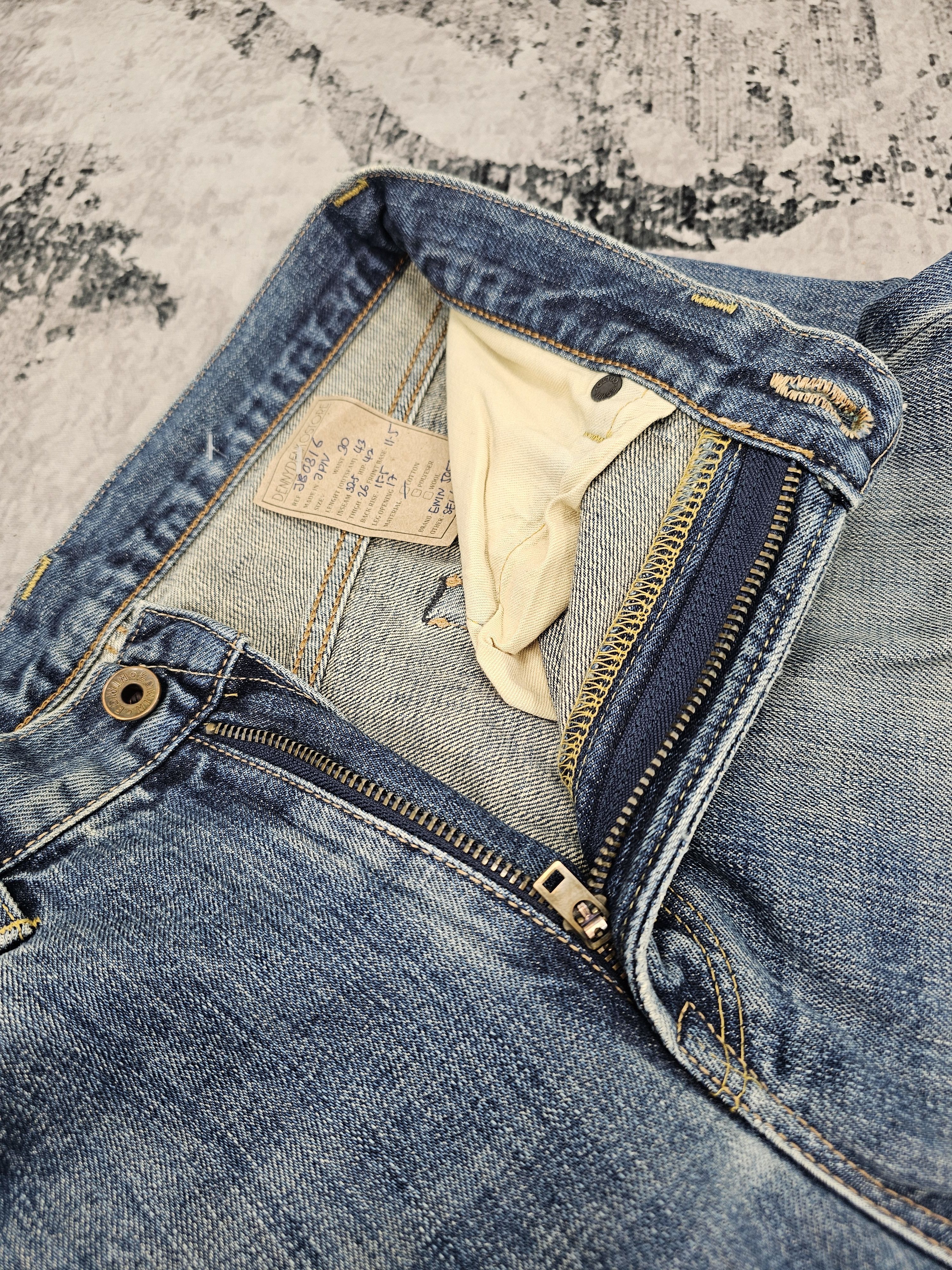 Edwin EDWIN 505 X Selvedge Redline Faded Ripped Jeans JB0316 Size US 30 / EU 46 - 13 Thumbnail