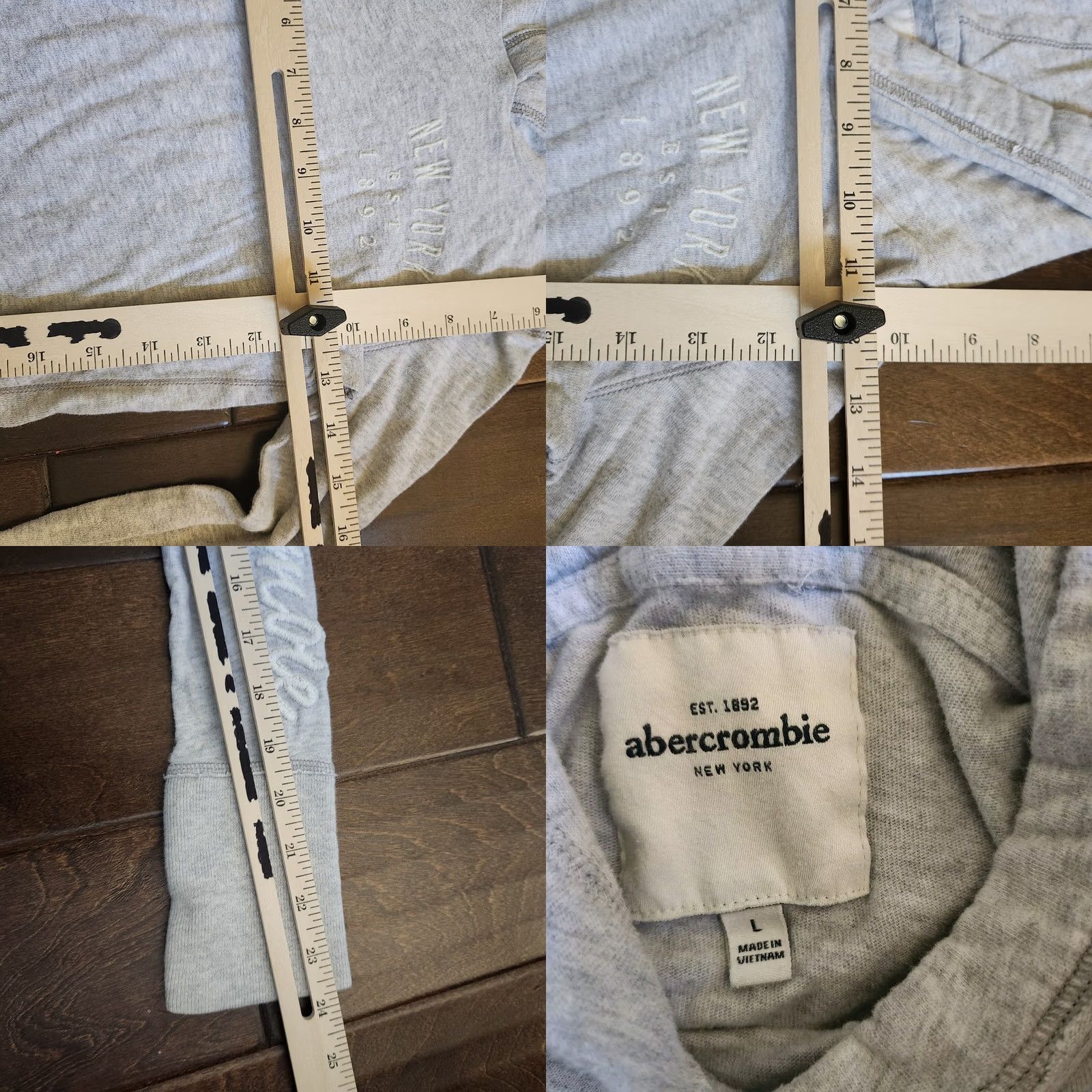 Vintage Grays Abercrombie New York Girl's Junior Gray Heathered Hoodie Sweater L Pullover Hooded Pockets Activewear Size L / US 10 / IT 46 - 9 Thumbnail