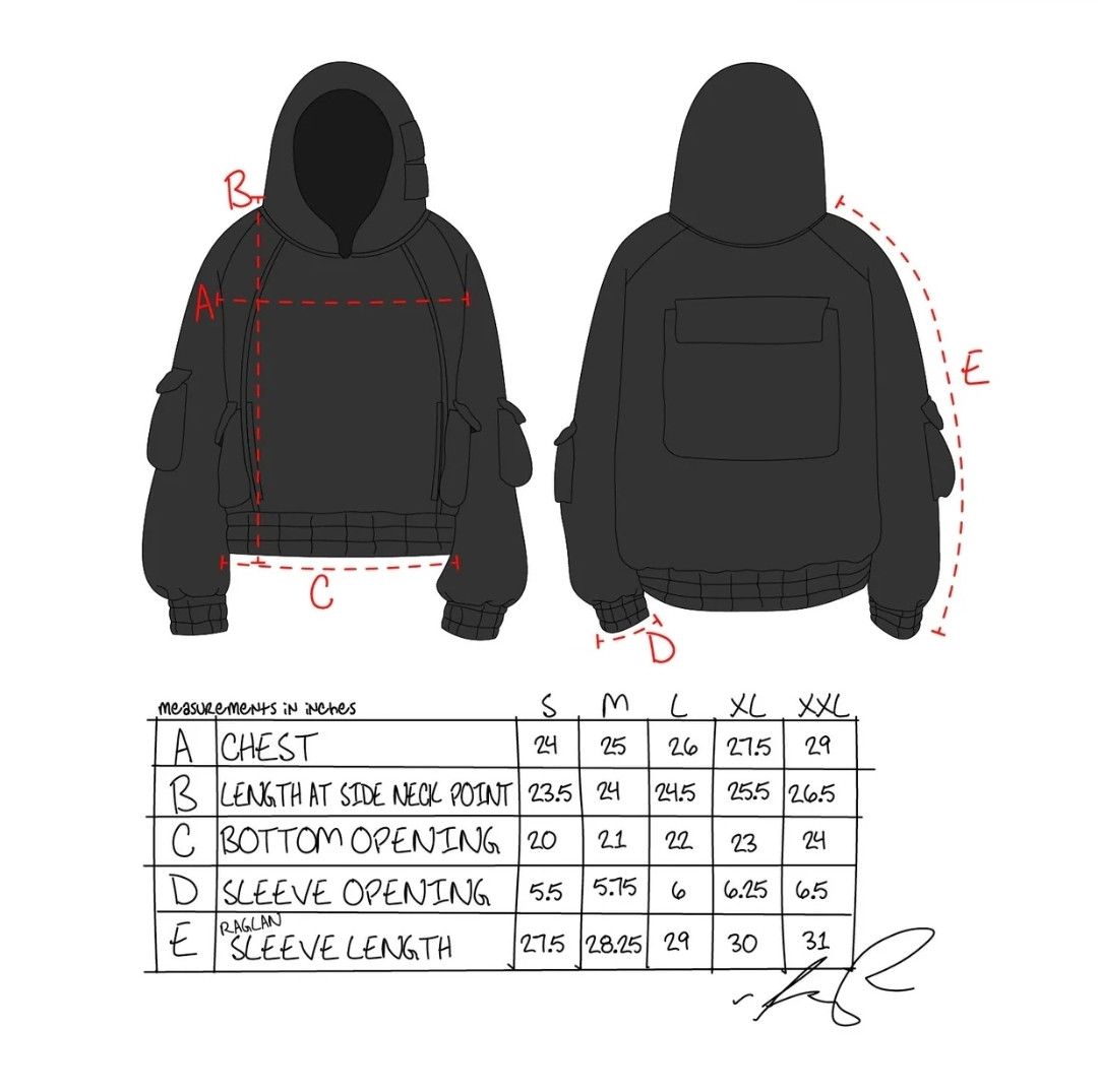 Kody Phillips Pullover Cargo Hoodie - Black Size US M / EU 48-50 / 2 - 2 Thumbnail