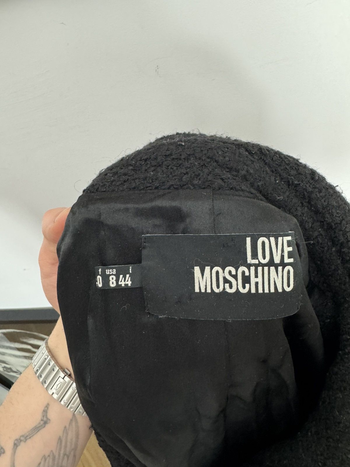 Moschino LOVE MOSCHINO Coat Jacket Wool Black Luxury Women Size M / US 6-8 / IT 42-44 - 4 Thumbnail