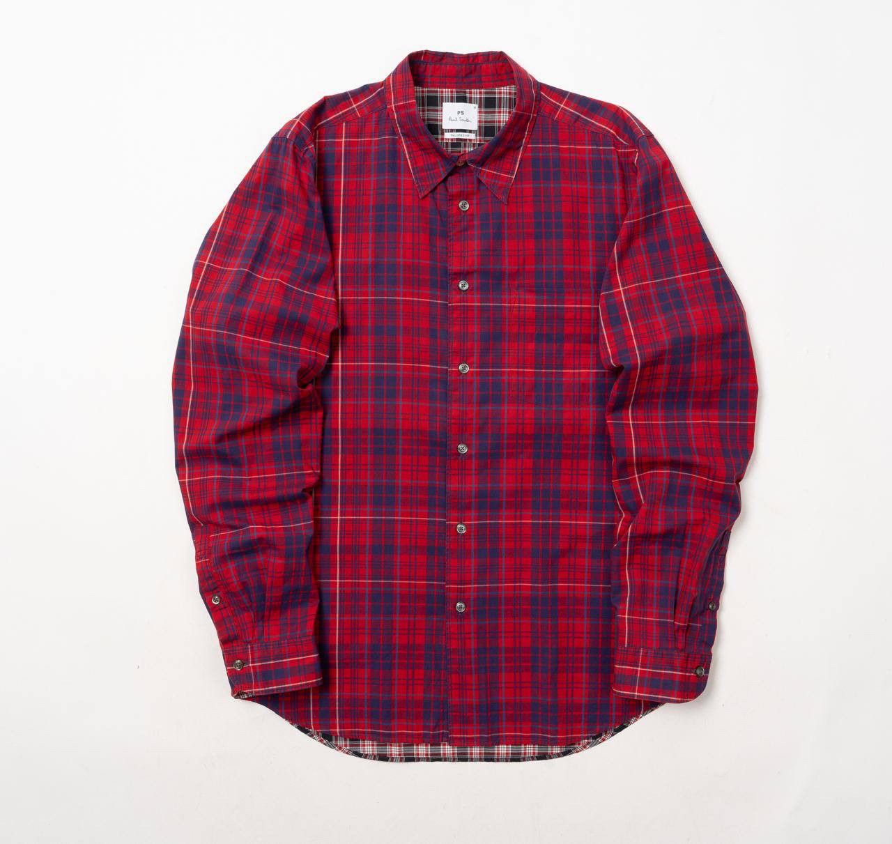 Paul Smith 🔵 PS PAUL SMITH Tailored Fit Checked Red Plaid Shirt Size US M / EU 48-50 / 2 - 9 Thumbnail