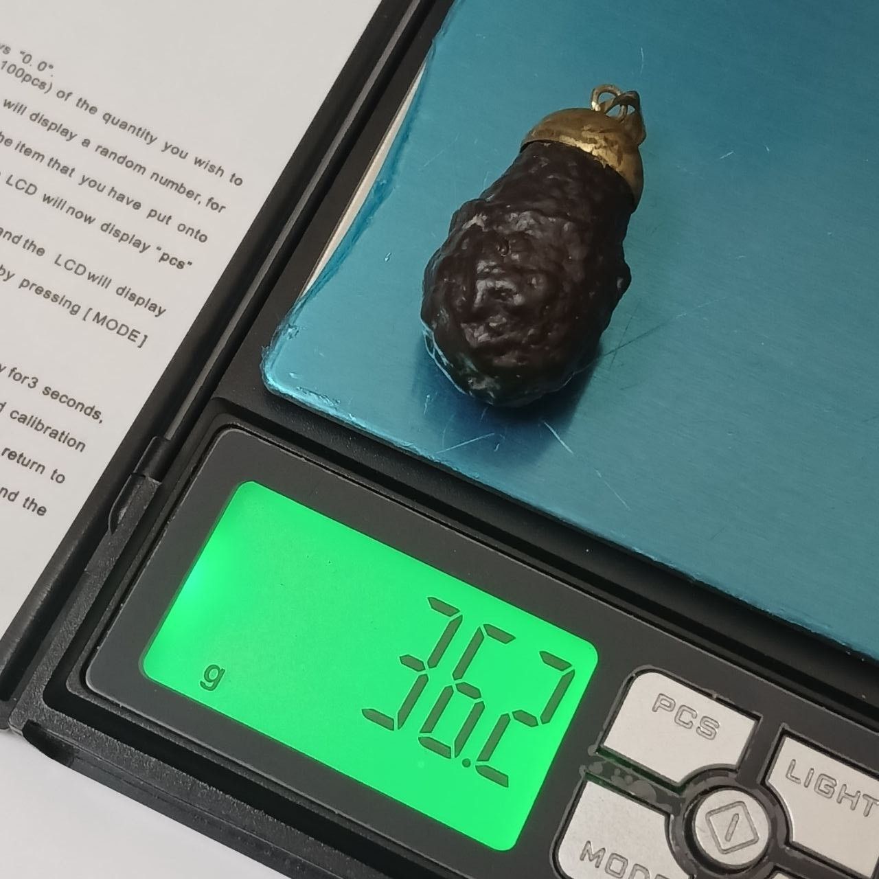 Vintage Vintage Volcanic Meteorite-Style Pendant with Brass Cap Size ONE SIZE - 5 Thumbnail