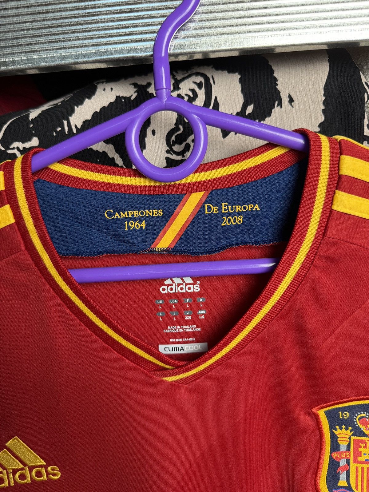 Adidas Vintage UEFA Euro 2012 Poland Ukraine Spain Soccer Jersey Size US L / EU 52-54 / 3 - 11 Thumbnail