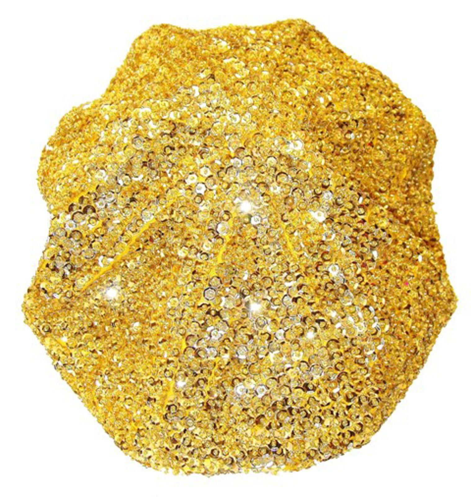 Designer Sequin Beret Hat Gold Size ONE SIZE - 1 Preview