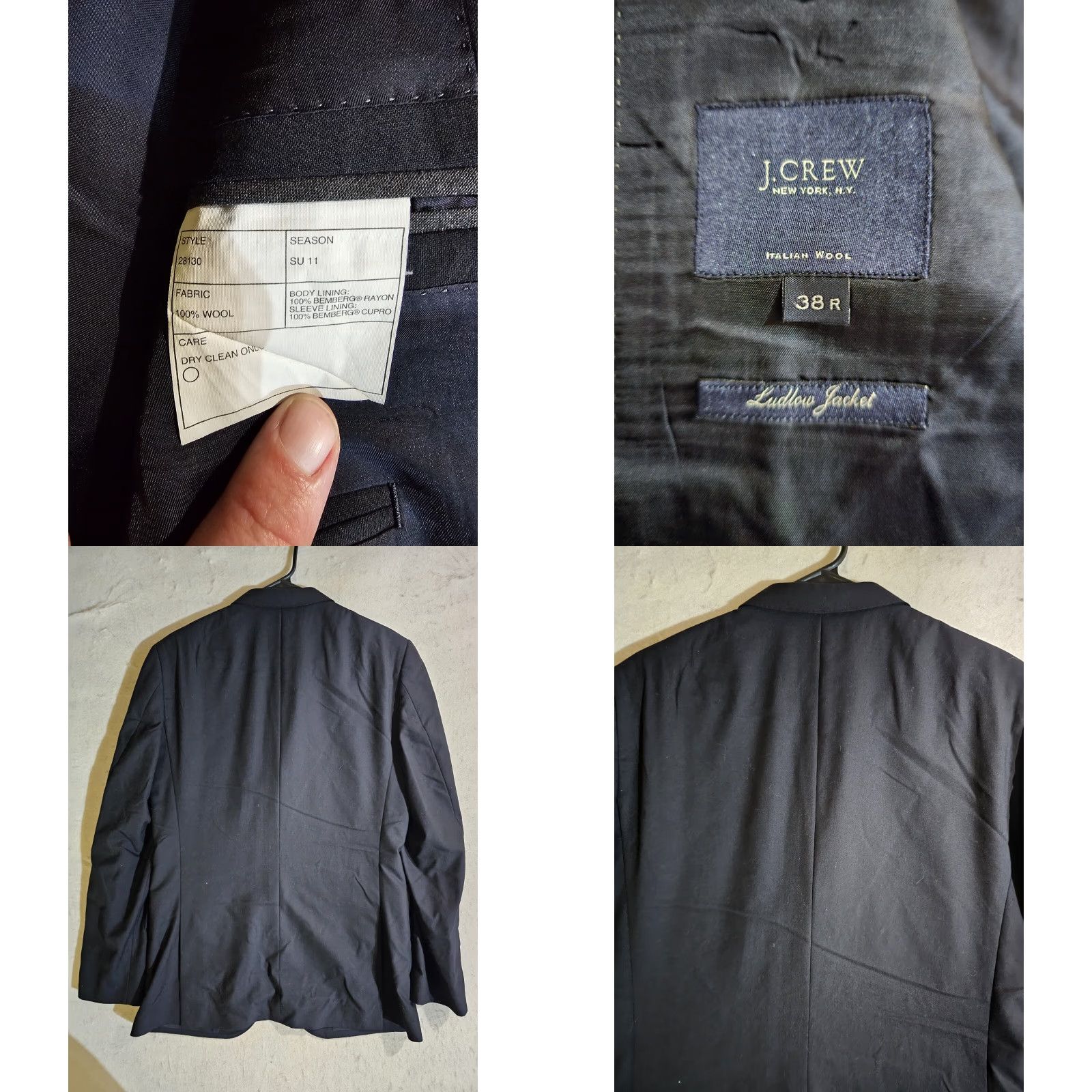 J.Crew J. Crew Classic Ludlow Blazer Super 120s By Loro Piana Suit Jacket Mens 38R Gray Two-Button Jacket Blazer Vintage? No 38 Regular Navy? Wait. Size 38R - 8 Thumbnail