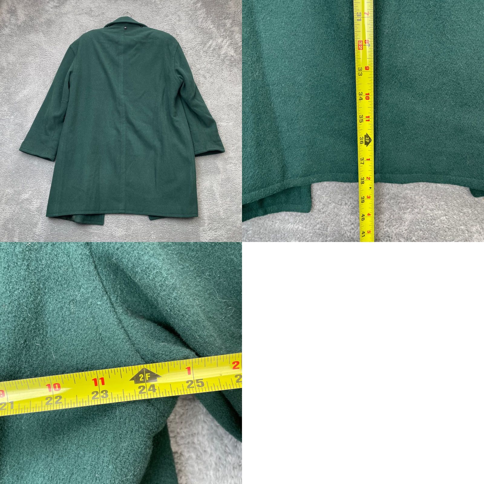 Vintage VINTAGE J.G. Hook Womens Green Pea Coat Jacket 16 Wool Blend Wood Toggle Made USA Size XXL / US 16-18 / IT 52-54 - 8 Thumbnail