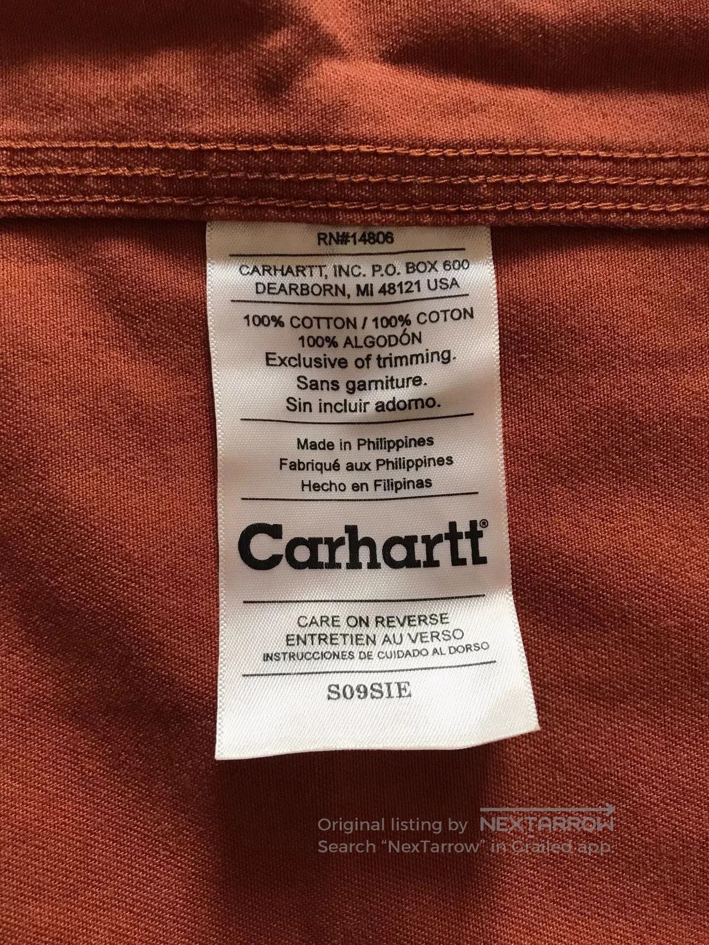 Carhartt Carhartt S09 SIE Red Work Shirt. Size US L / EU 52-54 / 3 - 8 Thumbnail