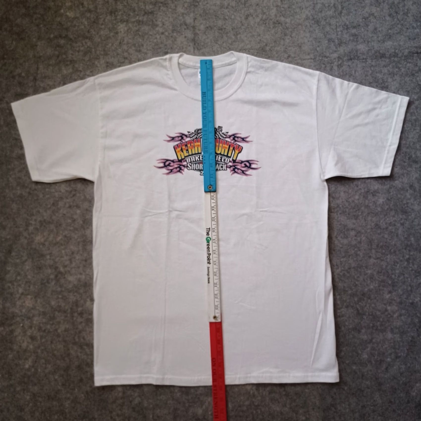 Gildan Kern County Bakersfield Short Track Mens T Shirt L White Biker Eddie Mulder 2011 Gildan Ultra Cotton Size US L / EU 52-54 / 3 - 7 Thumbnail