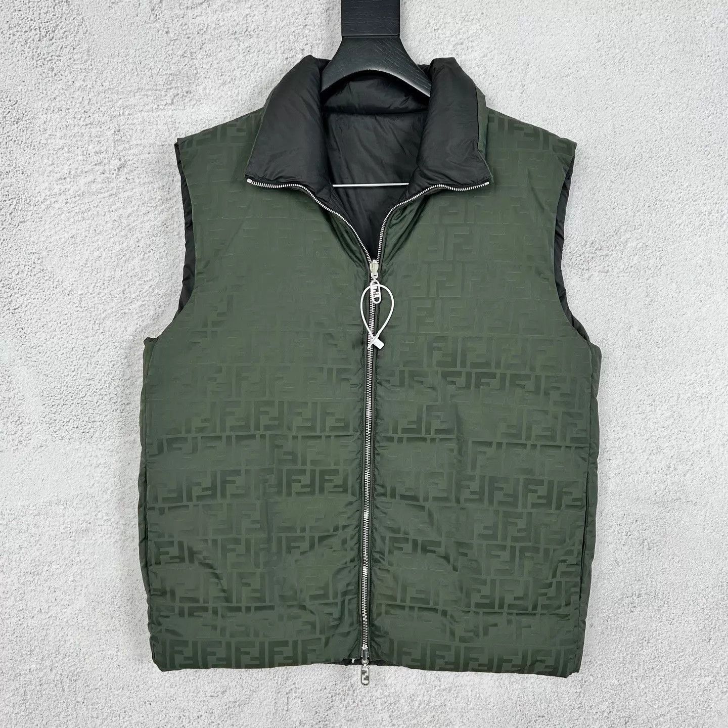 Fendi Multi Pattern Zip-Front Puffer Vest - Size S Size US S / EU 44-46 / 1 - 1 Thumbnail