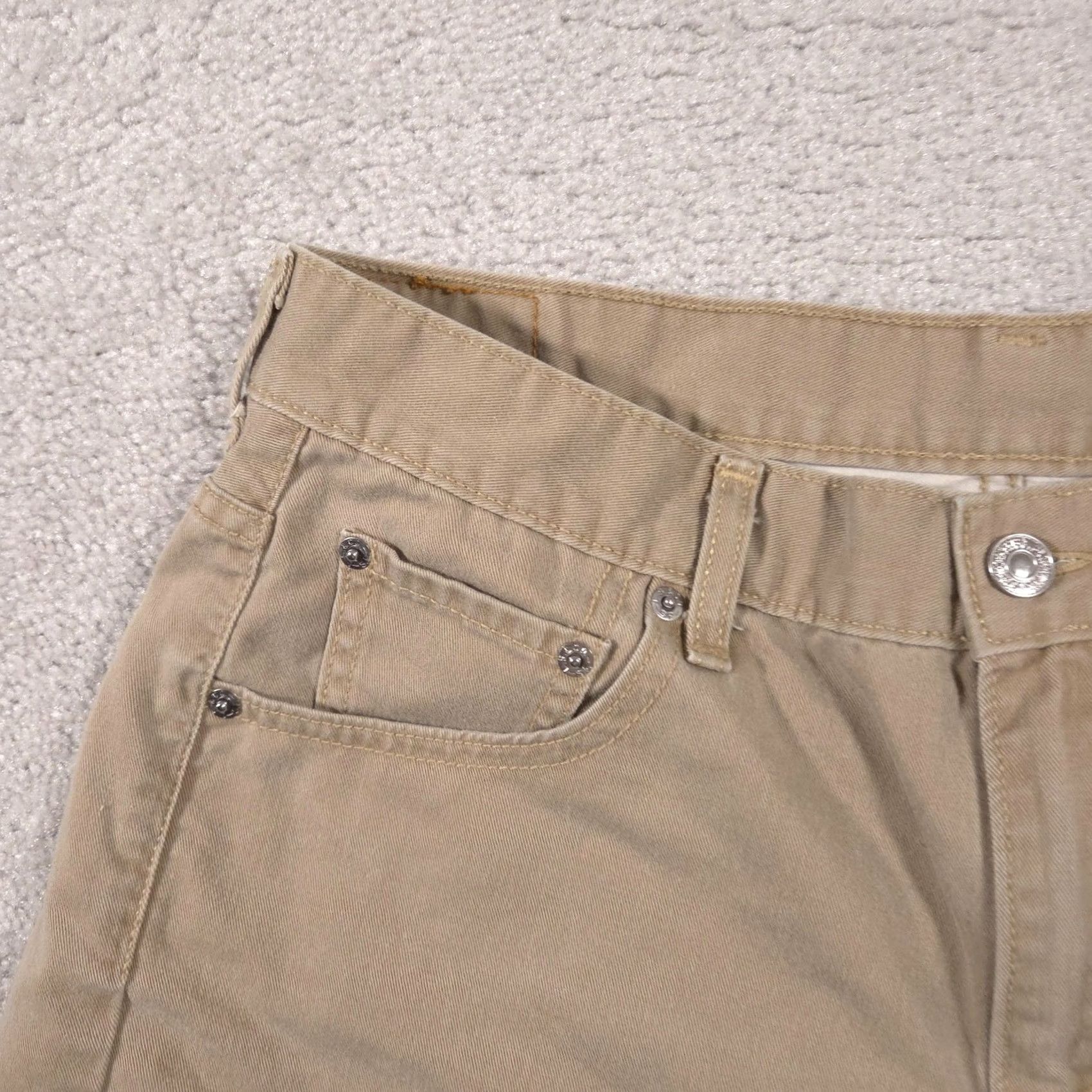 Levi's VINTAGE Levi's Shorts Womens 14 Khaki Cotton Five Pocket Twill Mid Rise Zip Fly Size 36" / US 14 / IT 50 - 4 Thumbnail