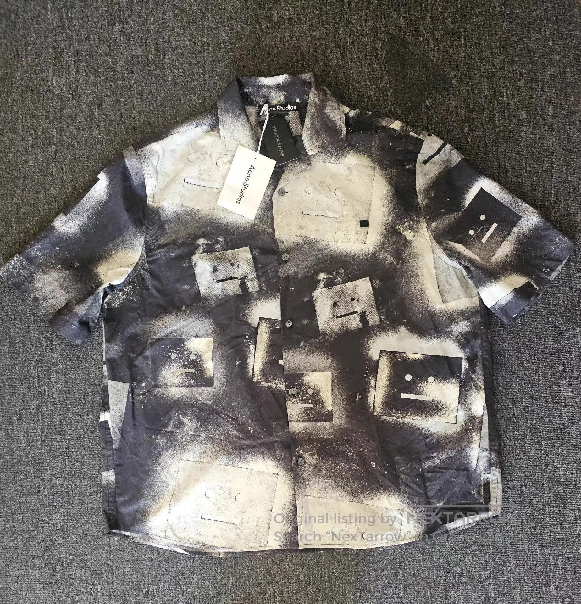 Acne Studios Multi Robot Face Print Short Sleeve Shirt. Size US M / EU 48-50 / 2 - 1 Thumbnail