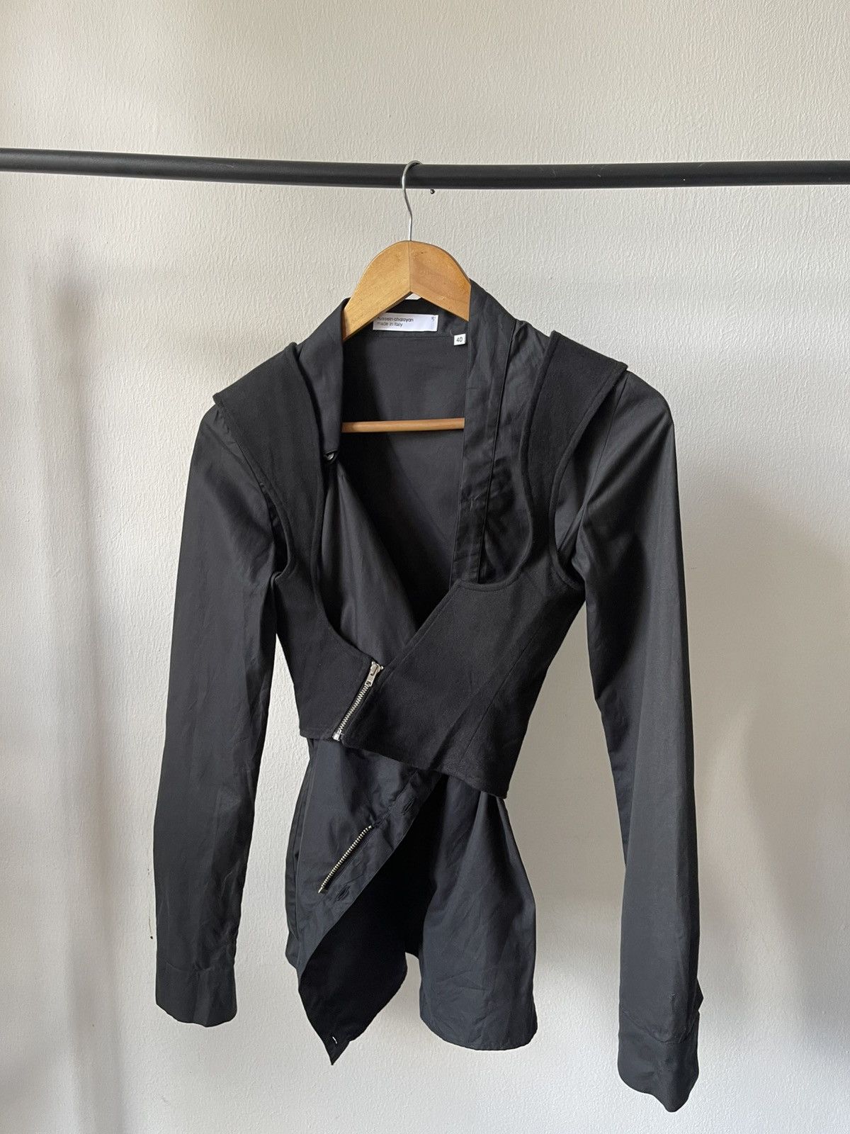 Hussein Chalayan HUSSEIN CHALAYAN 2000S BLACK ASYMMETRICAL AVANT GARDE ZIPPER Size S / US 4 / IT 40 - 7 Thumbnail