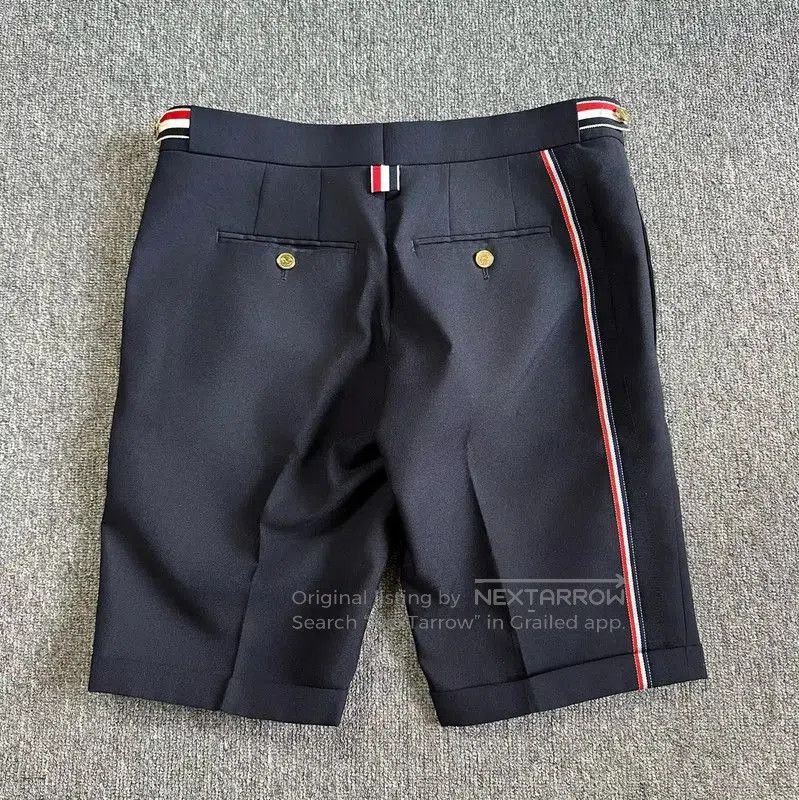 Thom Browne Thom Browne Navy Wool Printed Men's Shorts . Size US 32 / EU 48 - 2 Thumbnail