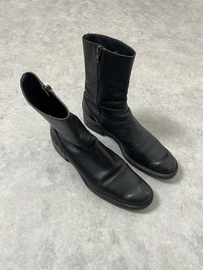 Prada 2000s Prada Black Leather Ankle Boots Size US 7 / IT 37 - 4 Thumbnail