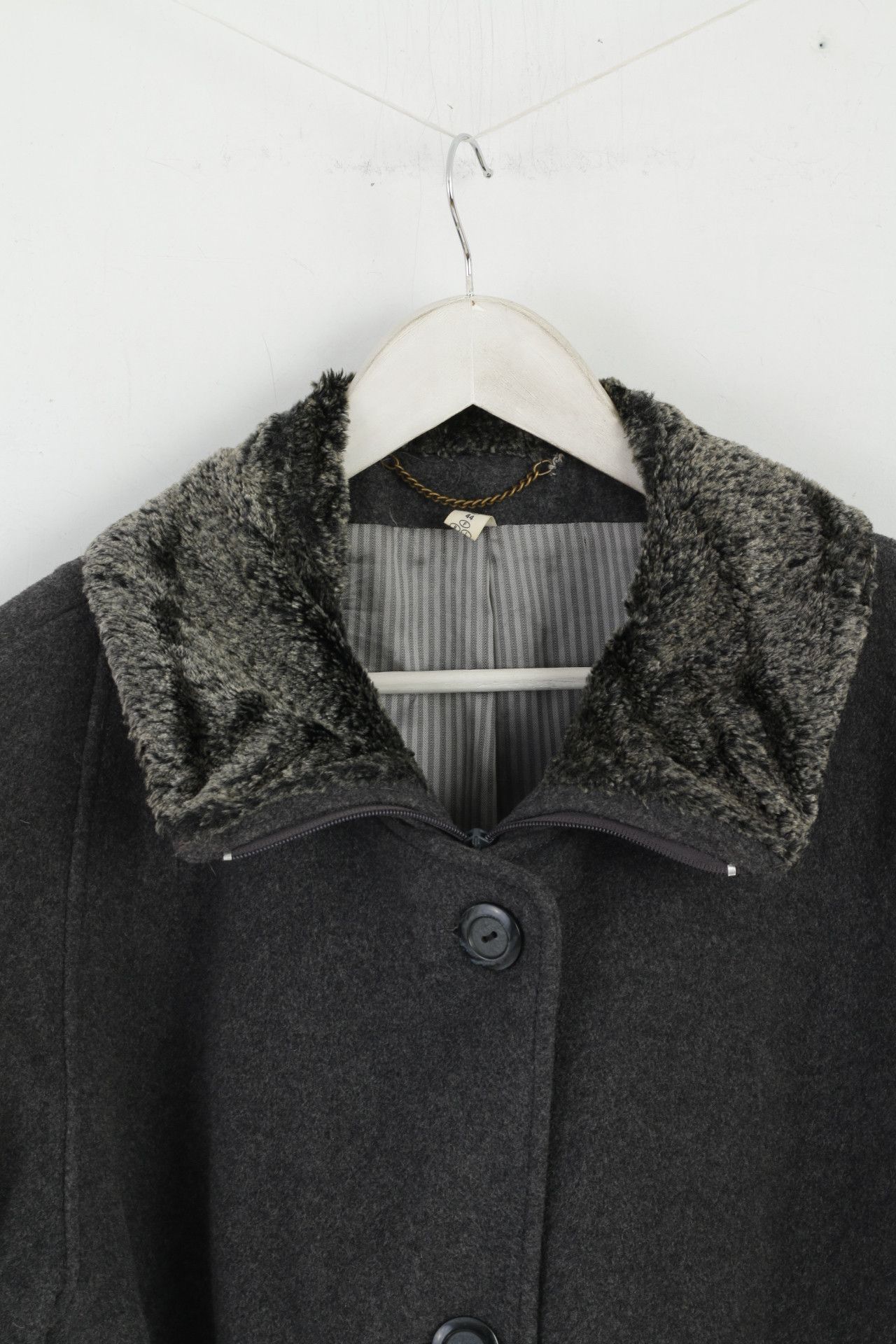 Vintage Vintage Women 44 18 Coat Grey Wool Cashmere 6343 Size XXL / US 16-18 / IT 52-54 - 3 Thumbnail