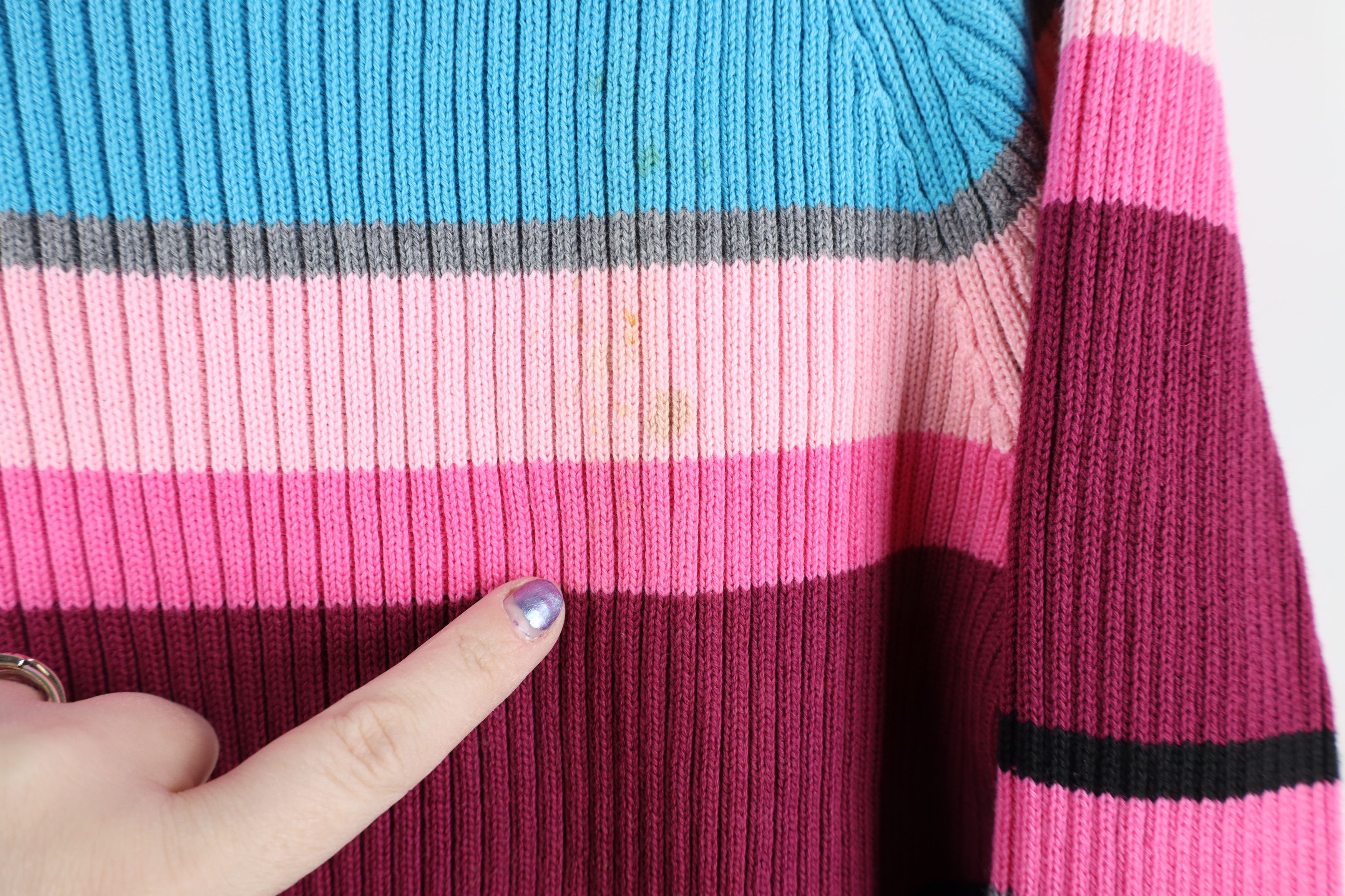 Vintage Vintage 90s Streetwear Striped Ribbed Knit Mock Neck Sweater Size XL / US 12-14 / IT 48-50 - 4 Thumbnail