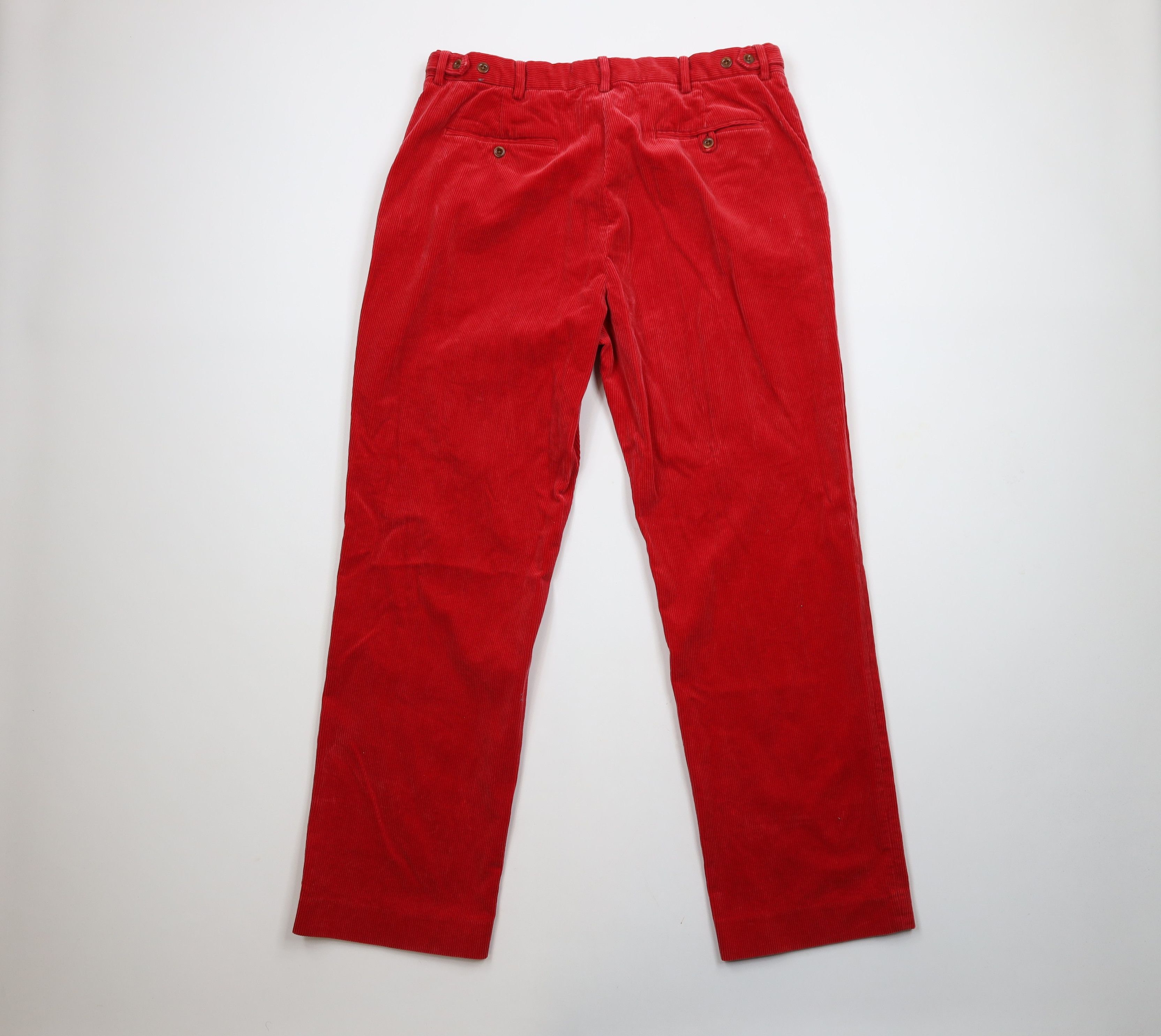 Ralph Lauren × Vintage Vintage 90s Ralph Lauren Heavy Wide Leg Corduroy Pants Red Size US 36 / EU 52 - 10 Thumbnail