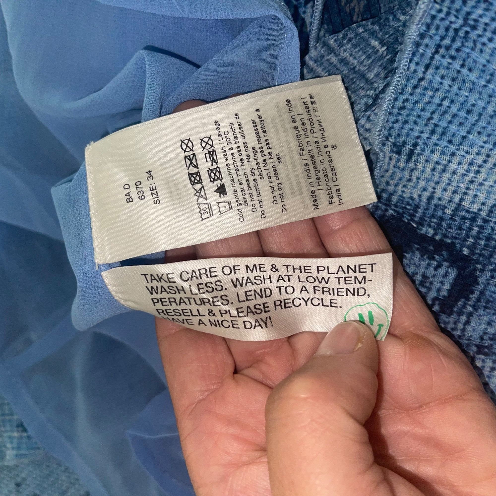 Ganni Ganni Womens Blouse Size 34 Blue Pleated Georgette Size XXS / US 00 / IT 34 - 5 Thumbnail