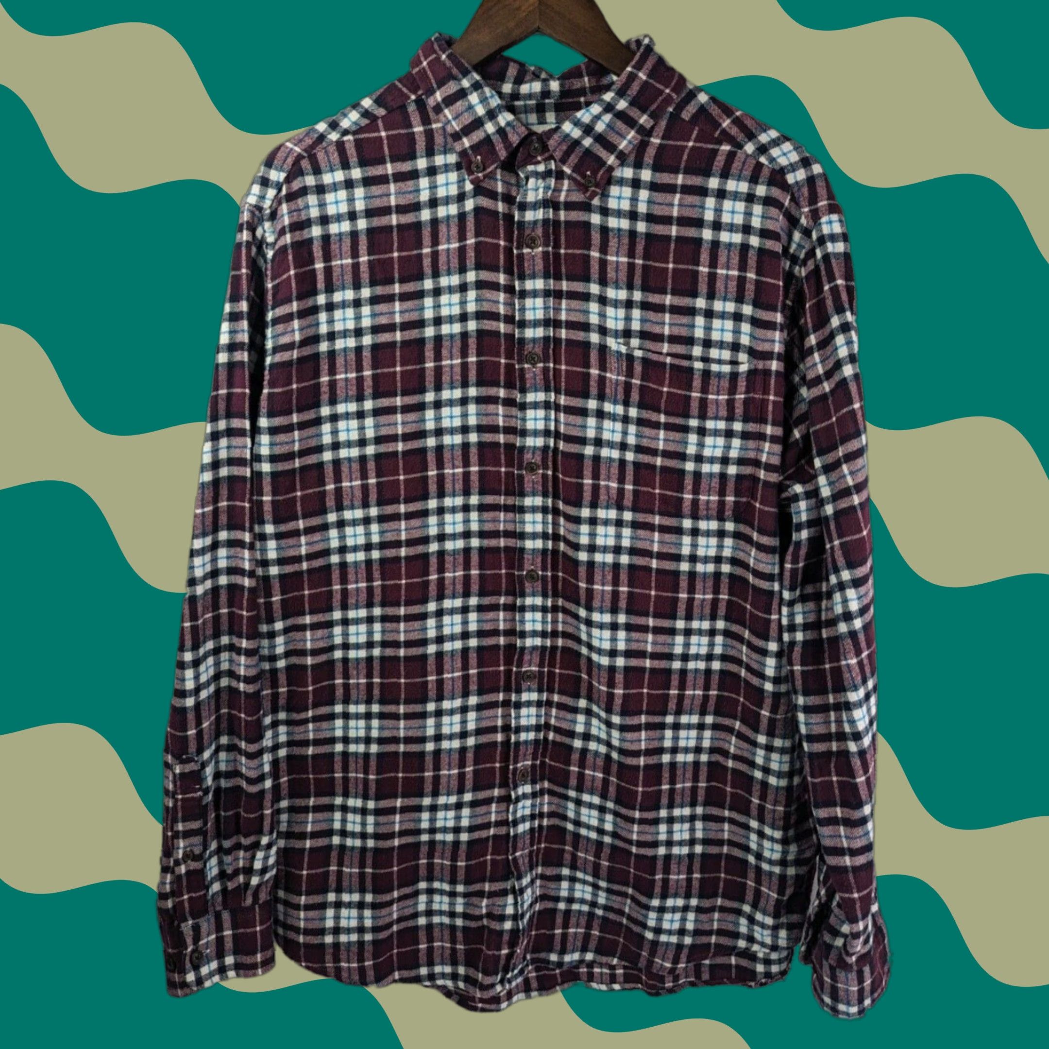 Croft & Barrow Croft & Barrow Men’s Shirt Burgundy Plaid Flannel Cotton Long Sleeve Button-Up Size L Size US L / EU 52-54 / 3 - 1 Thumbnail
