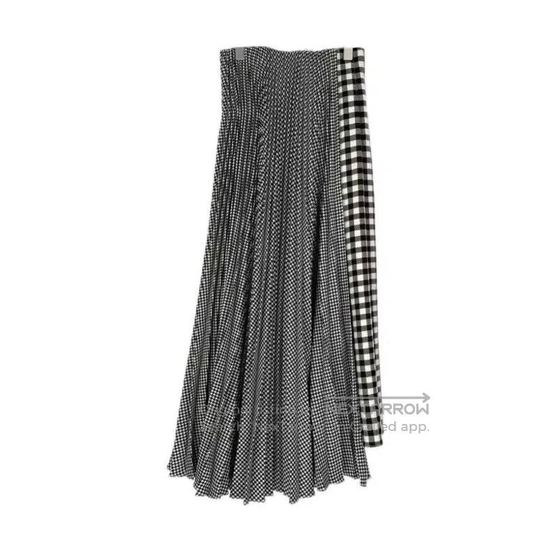 Dior Dior Black and white checkered wool irregular skirt Size 24" / US 00 / IT 34 - 2 Thumbnail