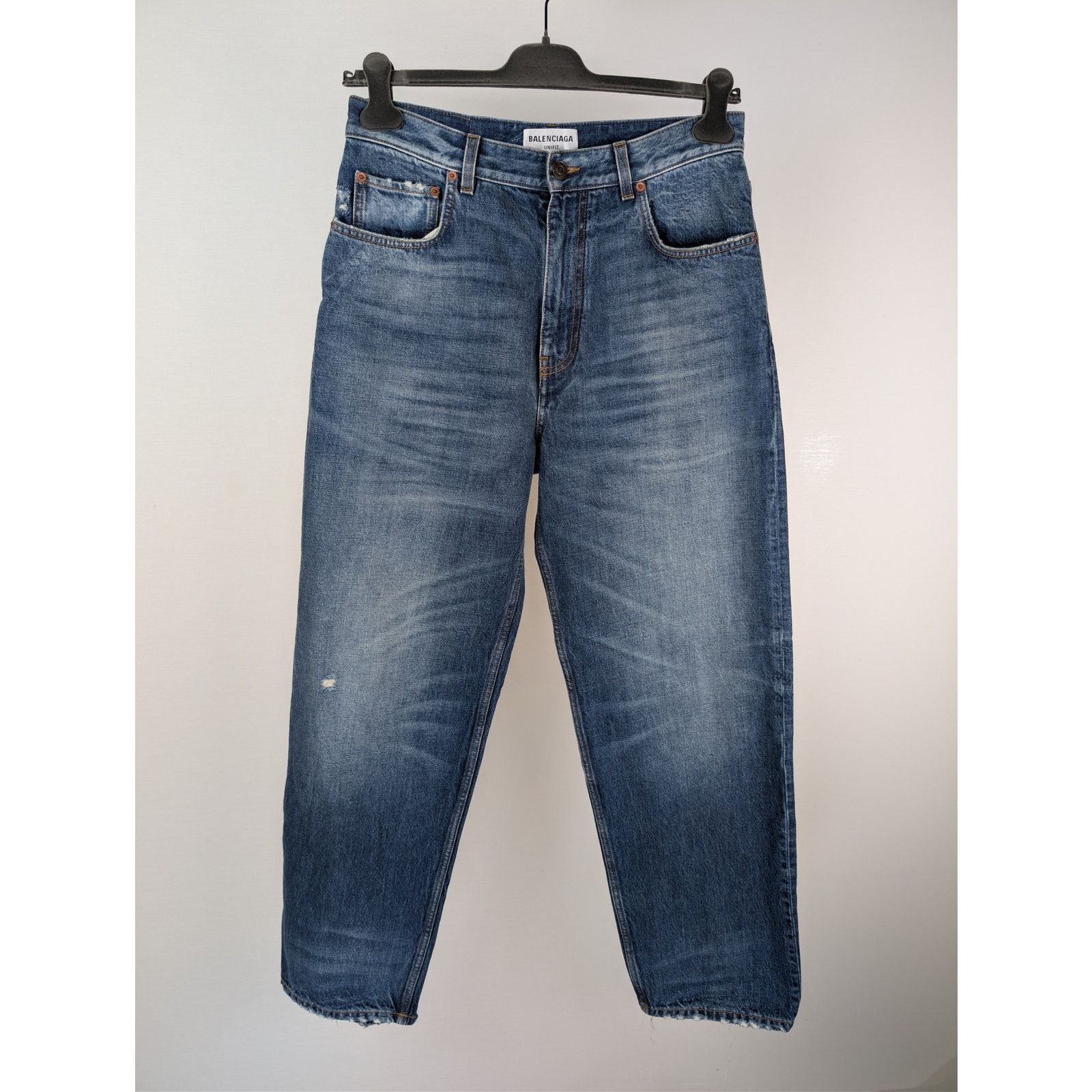 Balenciaga o1rshd1 Organic Vintage Denim Large Pants in Blue Size US 30 / EU 46 - 2 Thumbnail