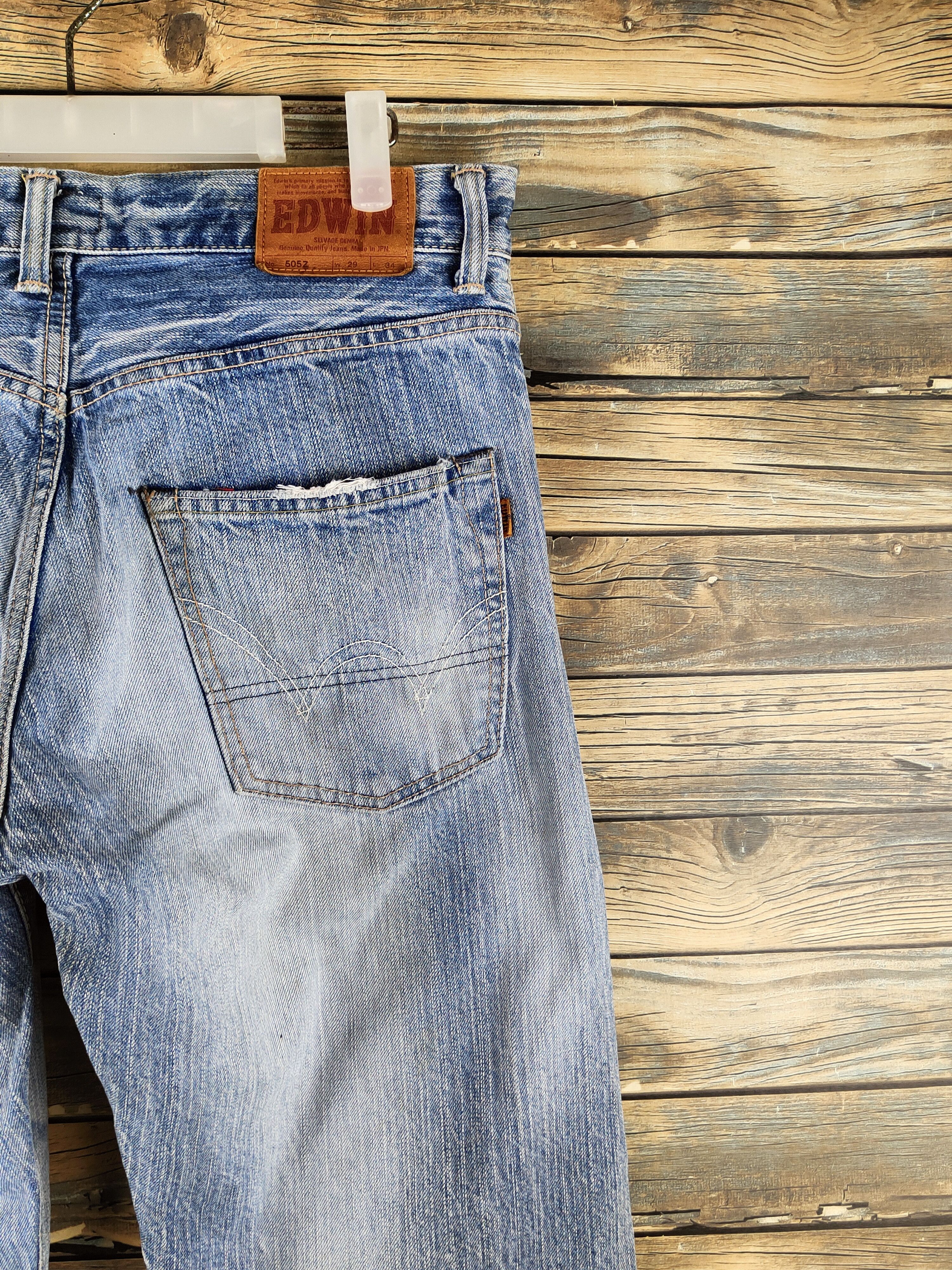 Edwin Edwin Blue Distressed Ripped Jeans #S2887 Size US 33 - 11 Thumbnail