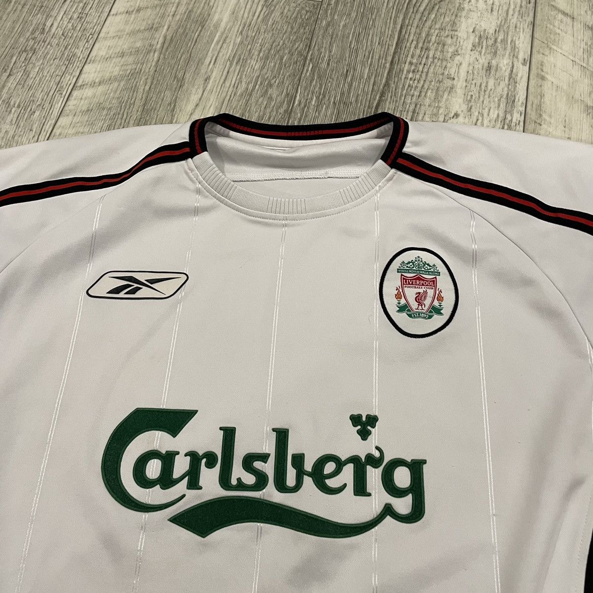 Reebok Rare 90s Vintage reebok liverpool carlsberg jersey tee shirt Size US L / EU 52-54 / 3 - 2 Thumbnail