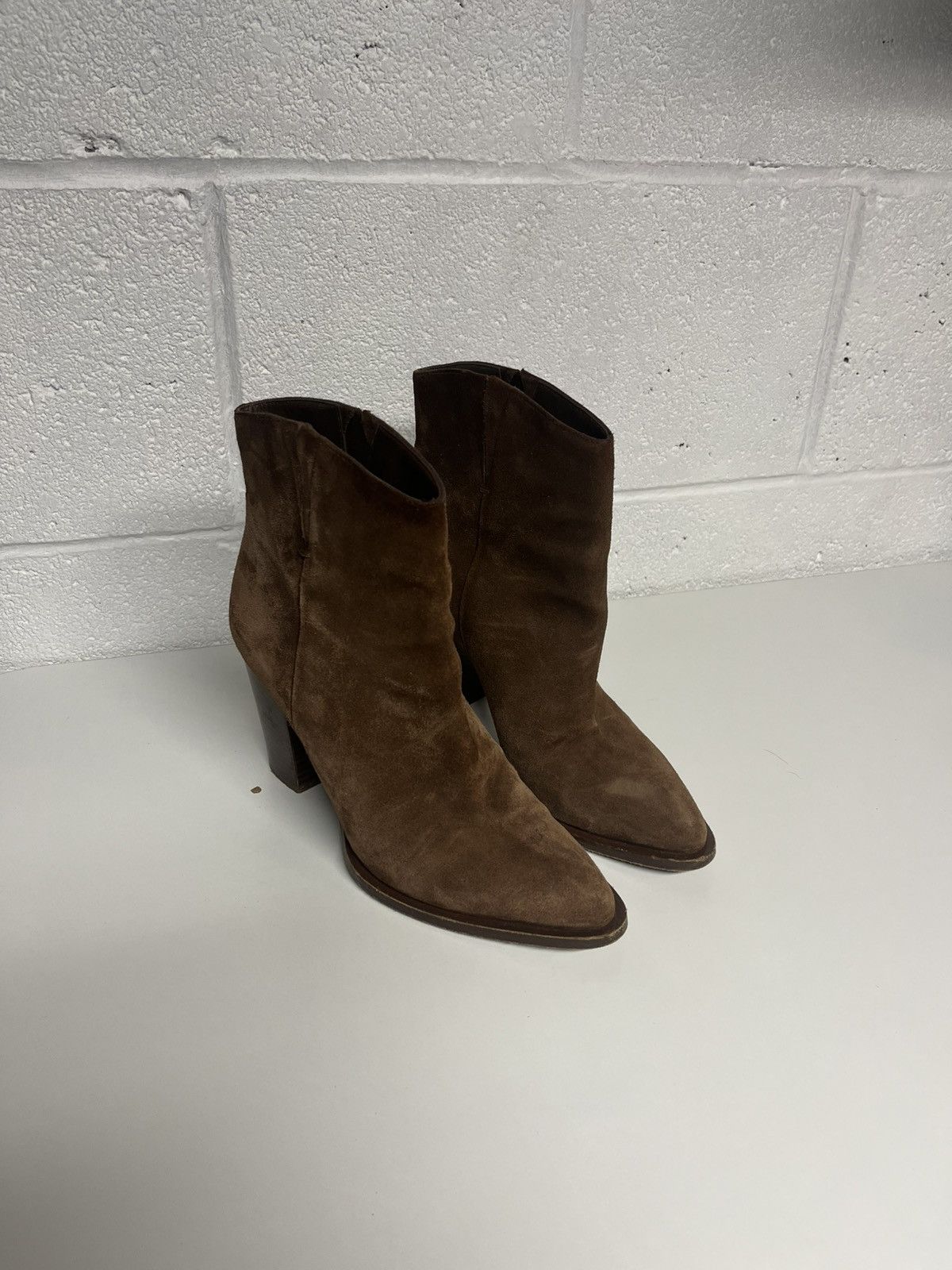 Vince Vince. Brown Suede Booties Size US 6.5 / IT 36.5 - 1 Thumbnail