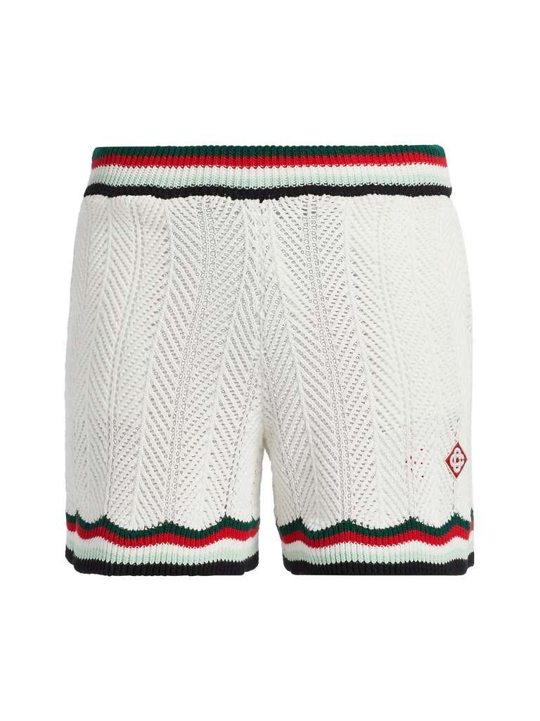 Casablanca Casablanca 'Chevron' Crochet White Shorts Size US 32 / EU 48 - 1 Preview