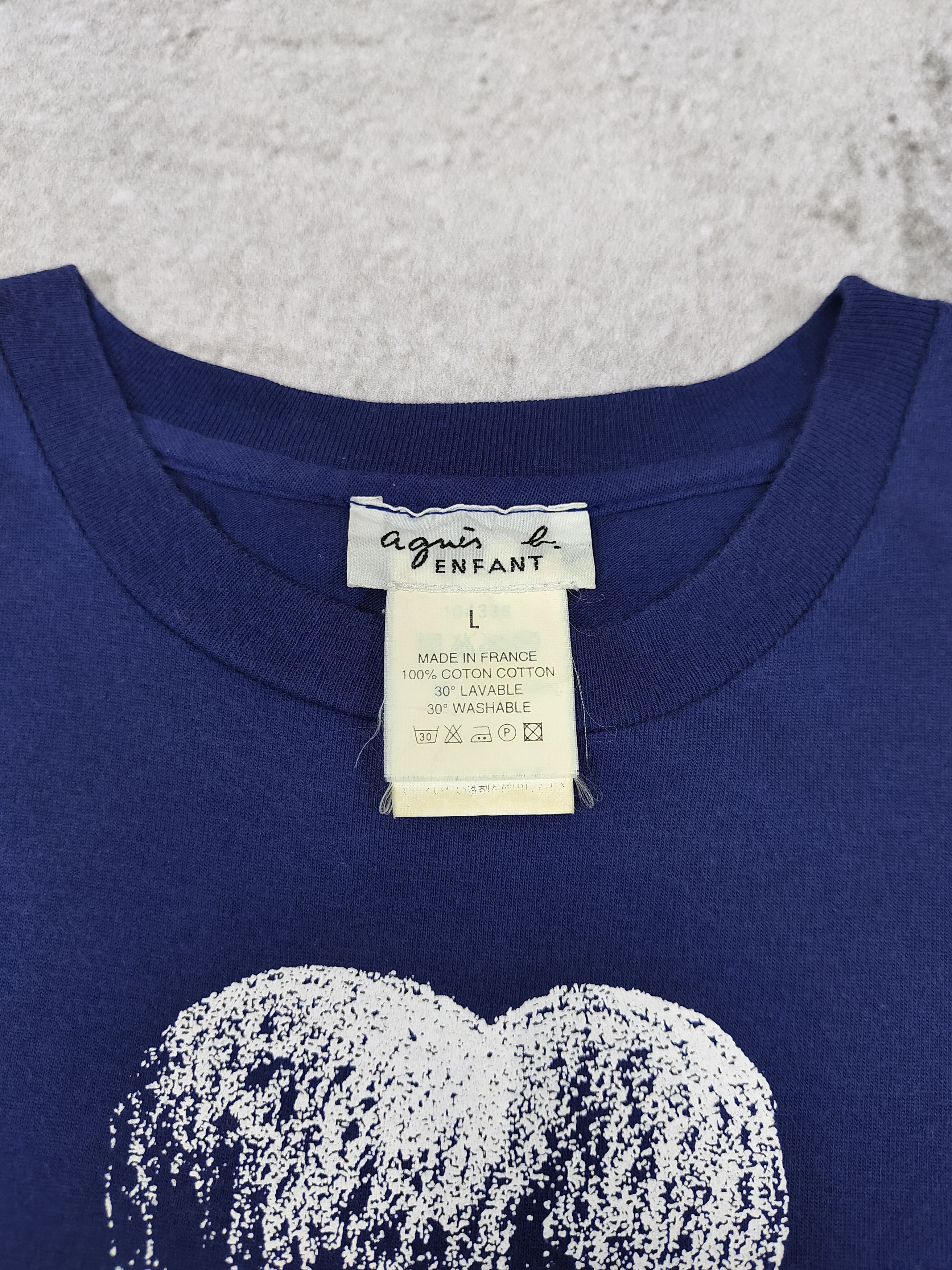 agnes b. 90s Agnes B- Minimalist Heart Graphic Short Sleeve Tshirt Size L / US 10 / IT 46 - 5 Thumbnail