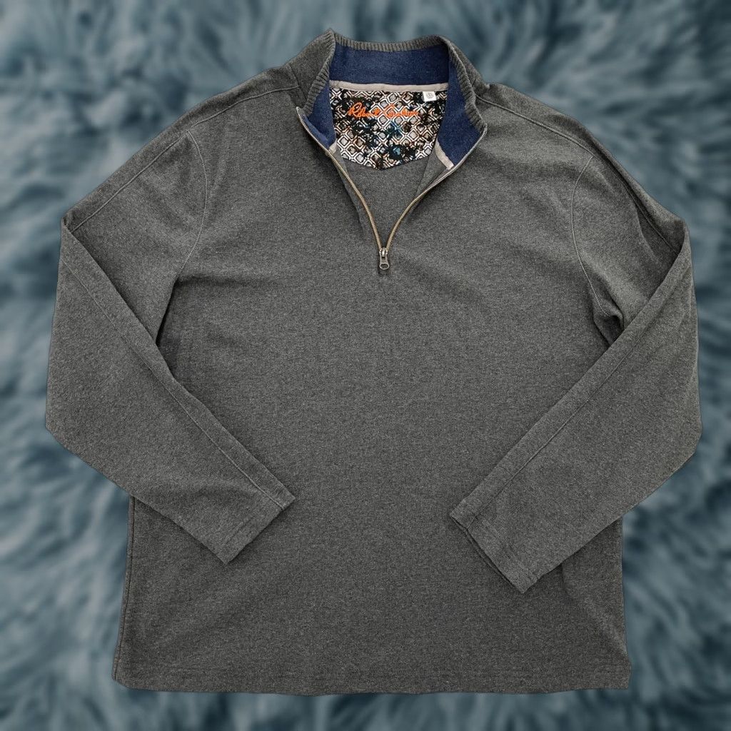 Robert Graham Robert Graham Sweater Adult 2XL Gray 1/4 Zip Pullover Classic Fit Mens XXL Size US XXL / EU 58 / 5 - 1 Thumbnail