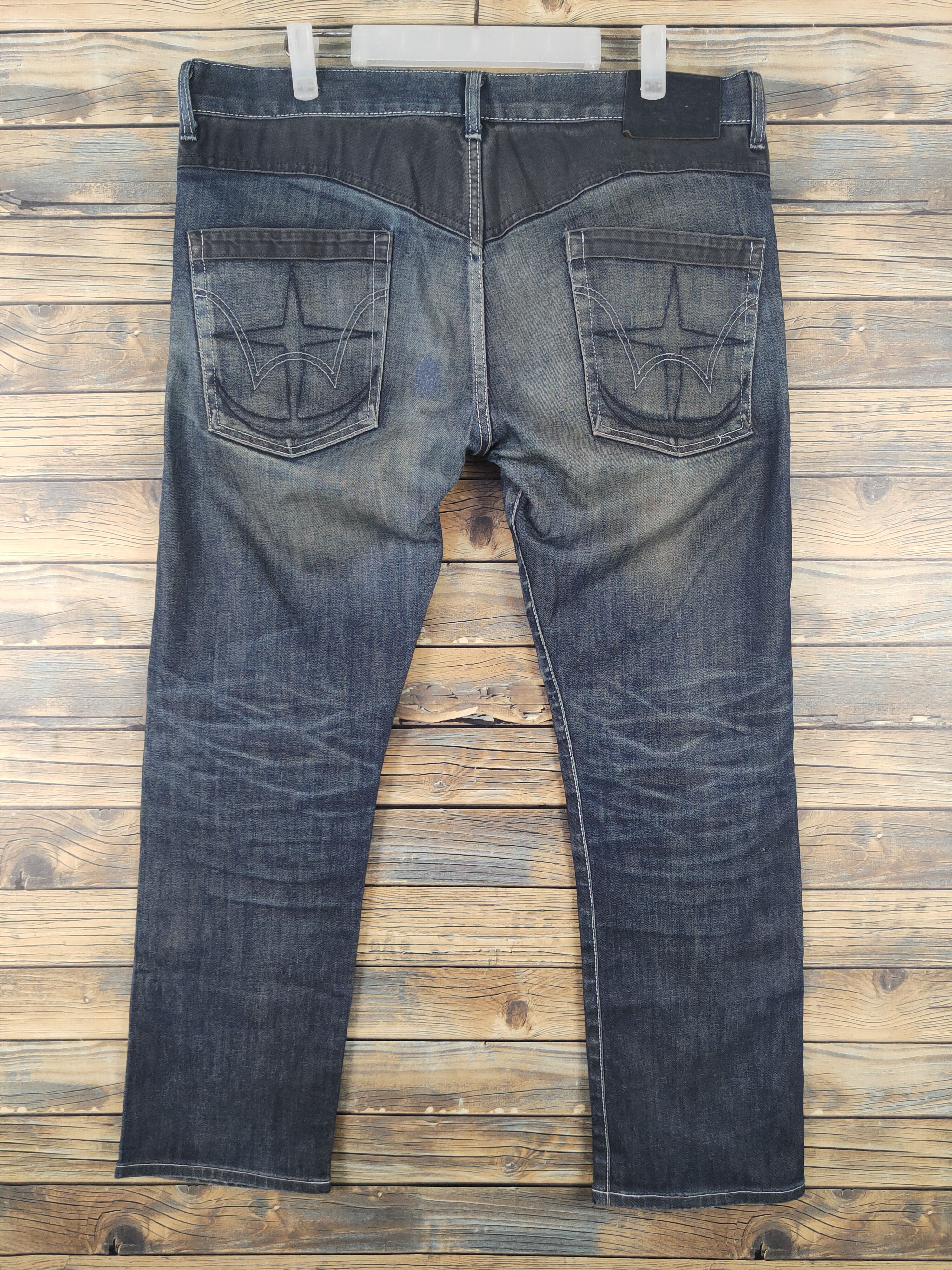 Anime Edwin X Bandai Gundam selvedge Ripped denim Jeans #W1723 Size US 35 - 7 Thumbnail