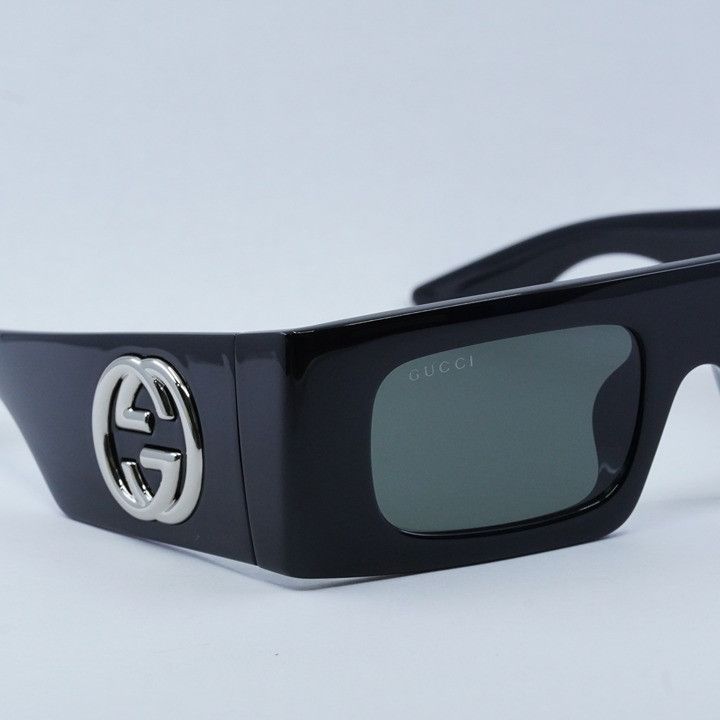 Gucci Gucci GG1646S 001 Sunglasses Black Rectangle Frame, Grey Size ONE SIZE - 8 Thumbnail