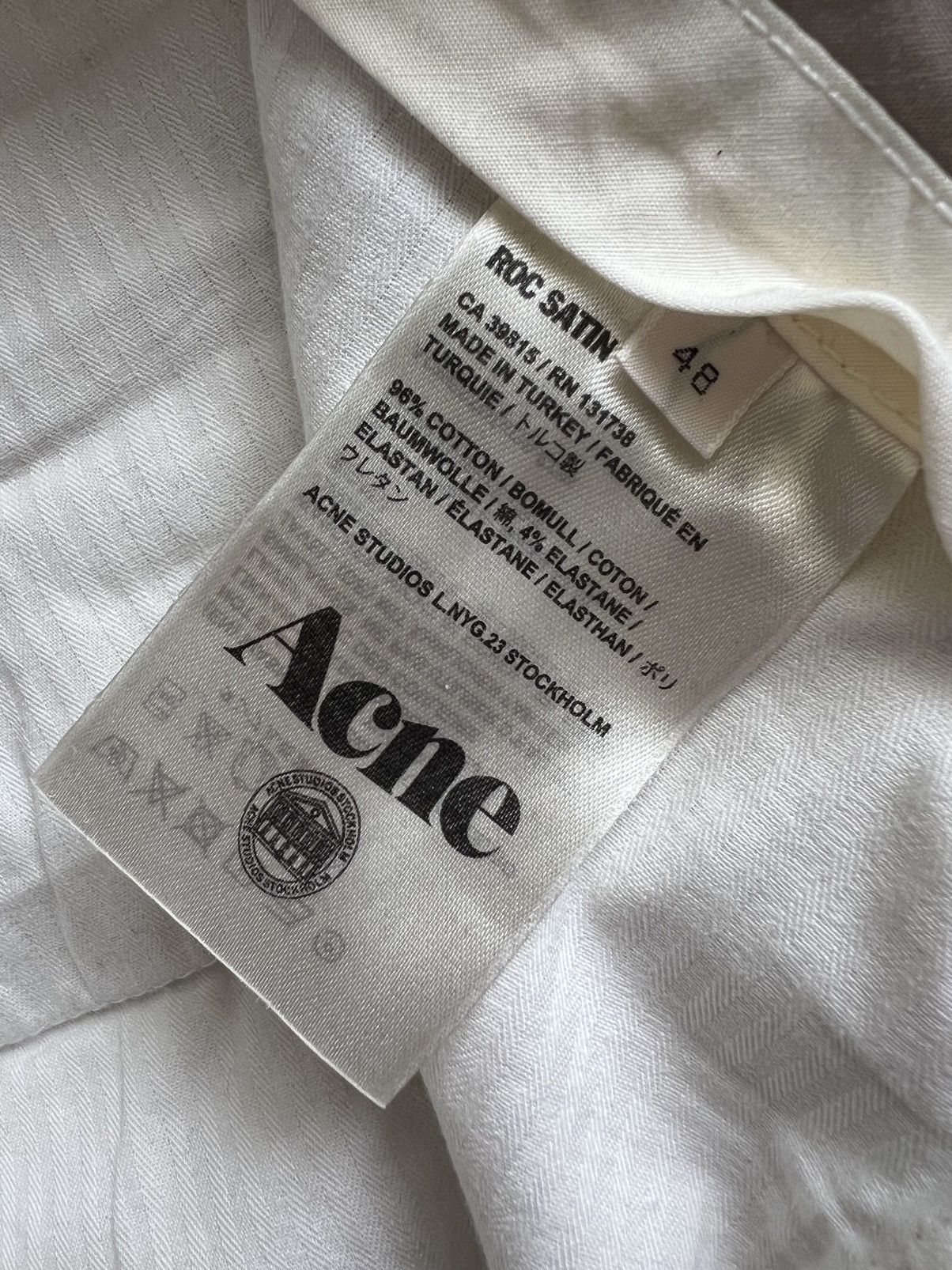 Acne Studios Acne Studios Roc Satin Cream Ivory Cream Chinos Thom Yorke Size US 30 / EU 46 - 4 Thumbnail