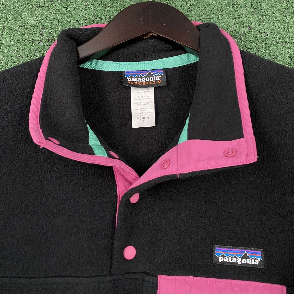 Patagonia VTG Patagonia Synchilla Snap T Black & Pink Fleece Jacket Size S / US 4 / IT 40 - 5 Thumbnail