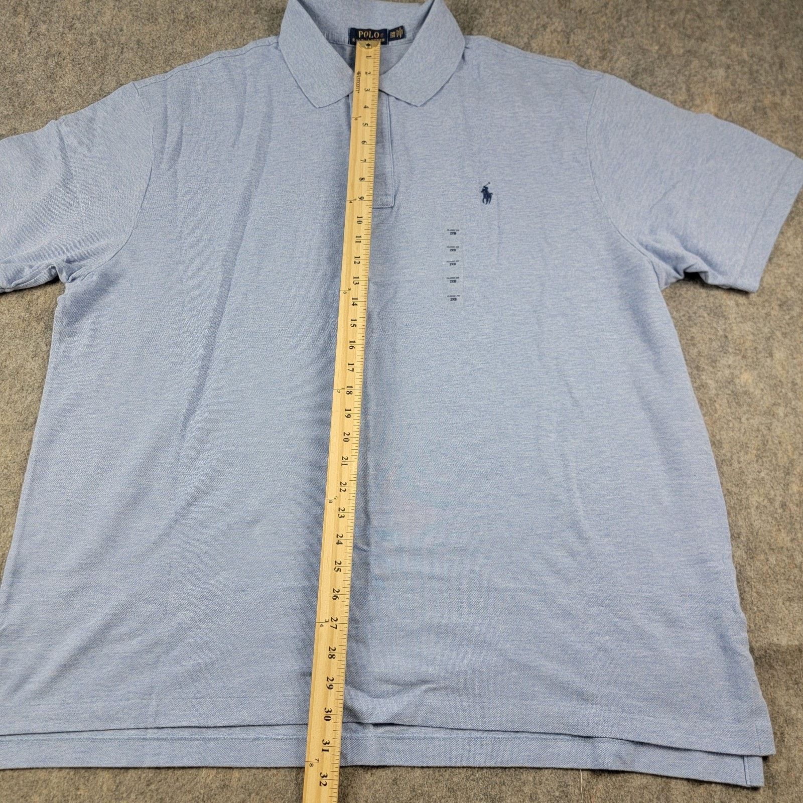 Polo Ralph Lauren Polo Ralph Lauren Polo Shirt Mens Light Blue Short Sleeve Size US XXL / EU 58 / 5 - 5 Thumbnail