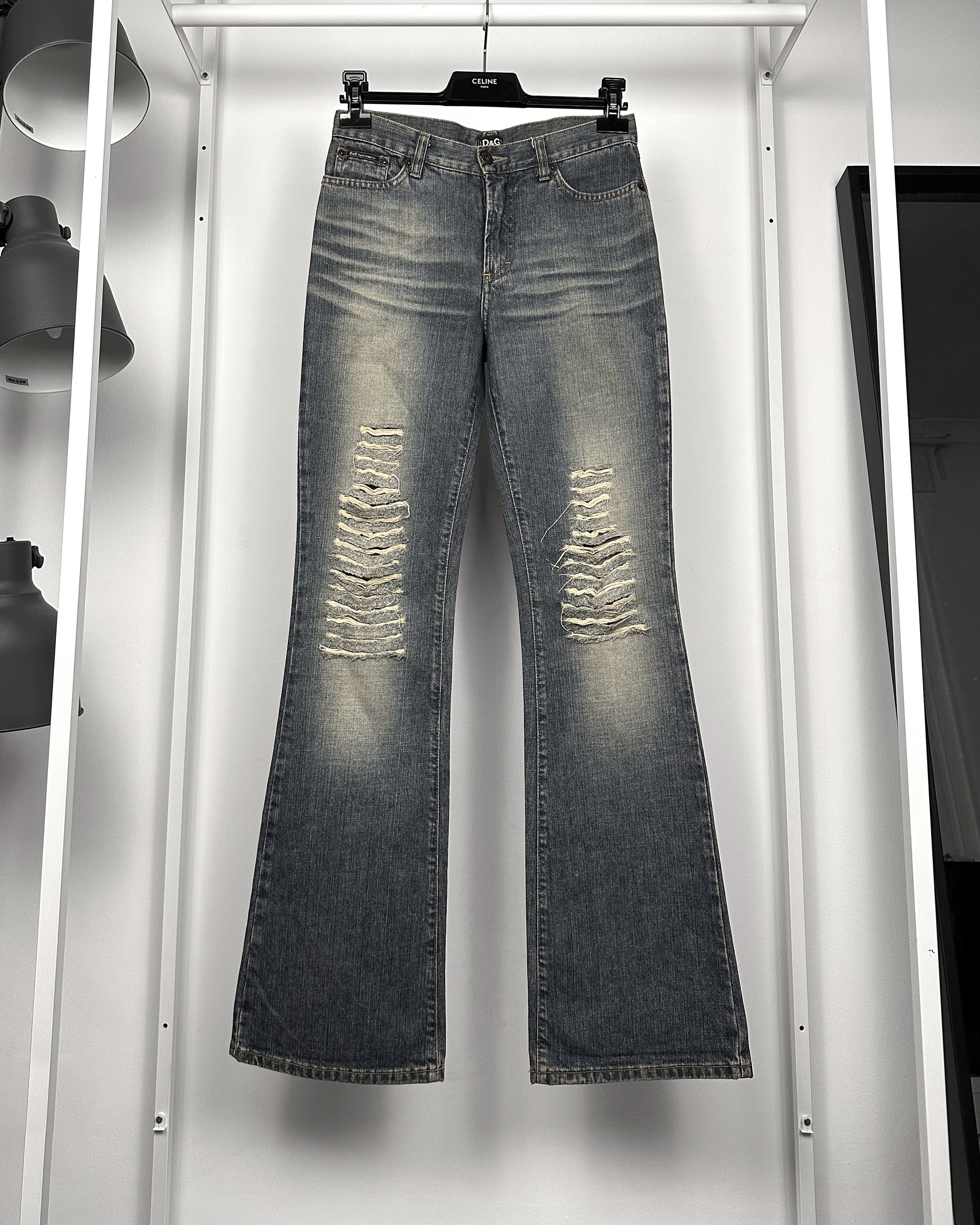 Dolce & Gabbana Dolce&Gabbana Vintage Distressed Flared Jeans Size US 27 - 1 Thumbnail