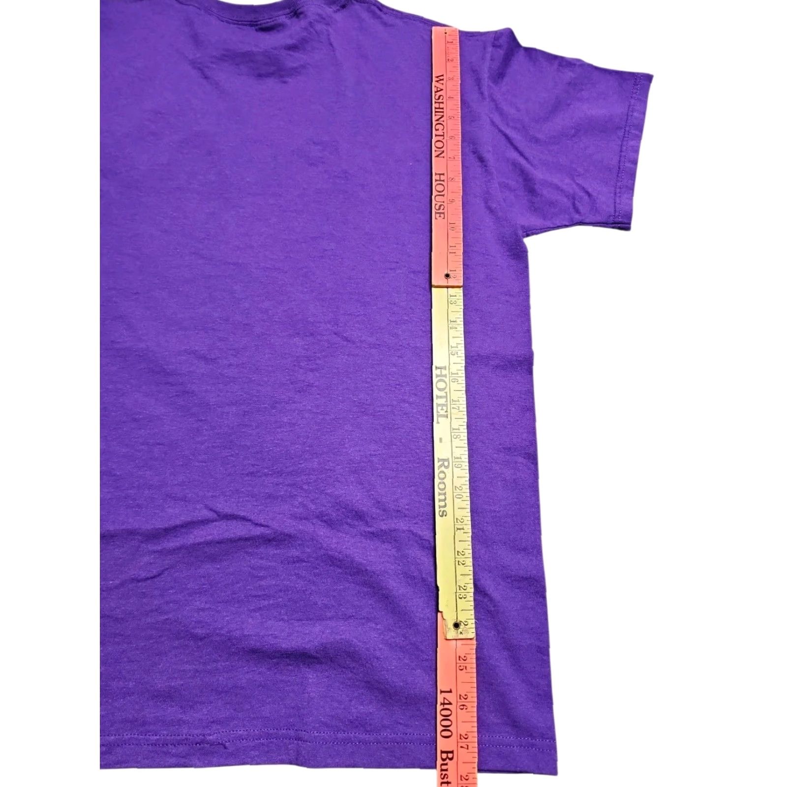 Fruit Of The Loom VINTAGE Fruit of the Loom Mens T-Shirt 90s Christmas Puff Print Purple L Crew Neck Size US L / EU 52-54 / 3 - 2 Thumbnail