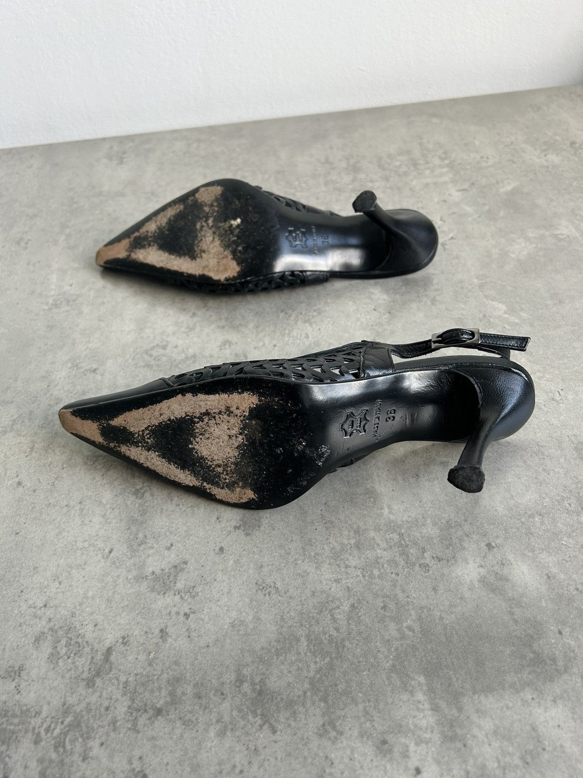Vintage Vintage leather heels made in Italy kitten Bella hadid Size US 6 / IT 36 - 10 Thumbnail
