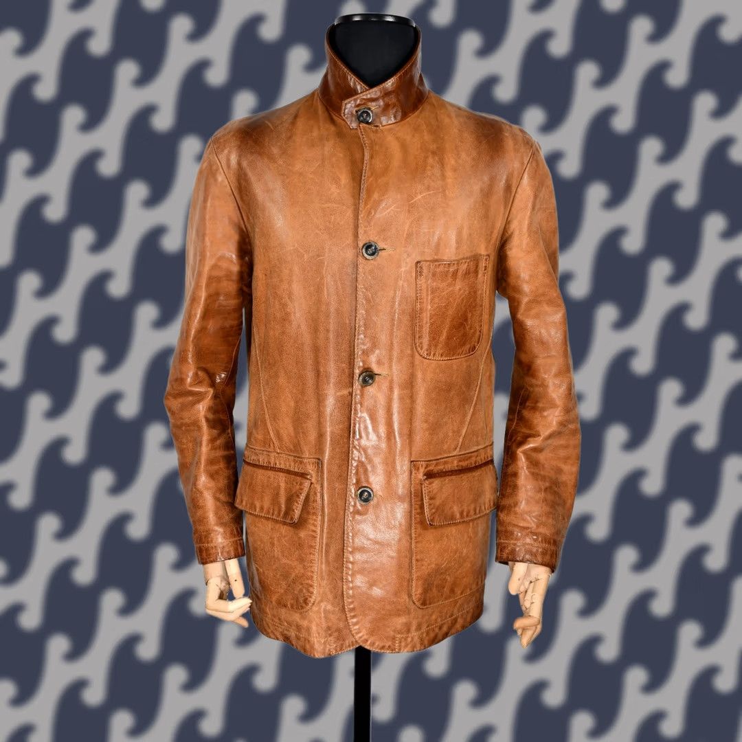 Marlboro VINTAGE Marlboro Classics Leather Jacket Men L Brown Winter Casual Year? (omit uncertain) Size US L / EU 52-54 / 3 - 1 Thumbnail
