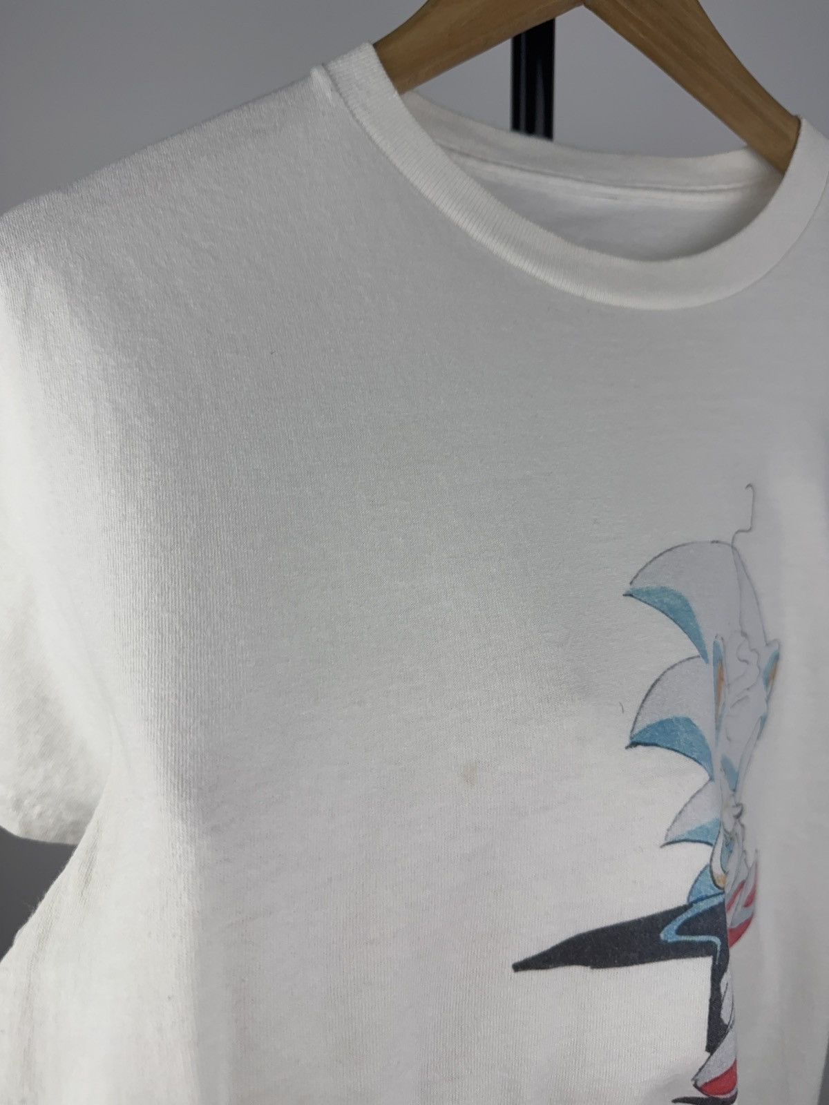 Vintage Sad Sonic Graphic Tee Minimal Line Art Vintage Style Size US M / EU 48-50 / 2 - 6 Thumbnail