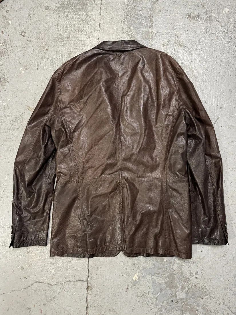 Prada AW2010 Prada Brown Eroded Leather Blazer Jacket Size US M / EU 48-50 / 2 - 2 Thumbnail