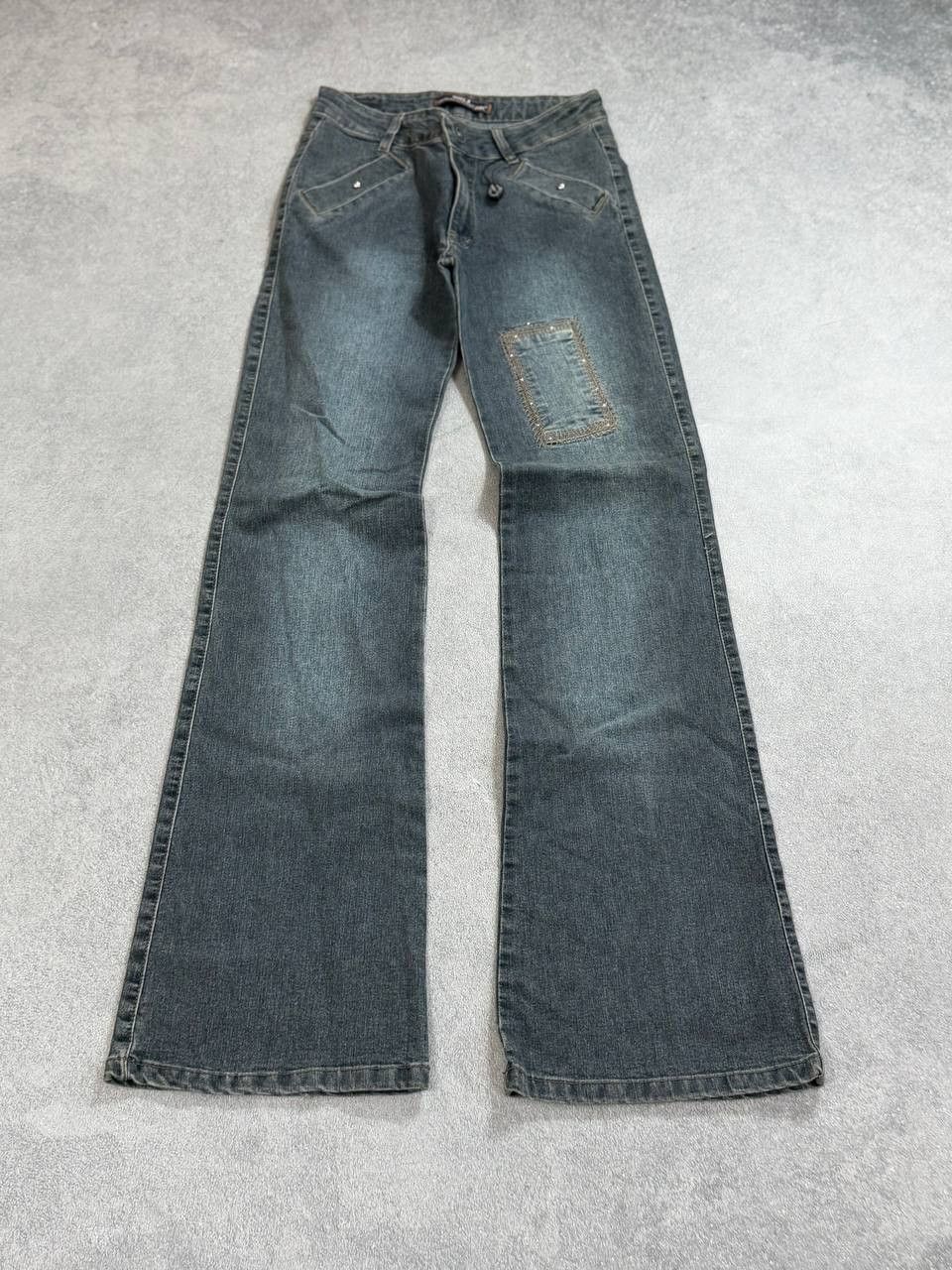 Japanese Brand vtg junya watanabe style avant-garde flared denim jeans Size 28" / US 6 / IT 42 - 2 Thumbnail