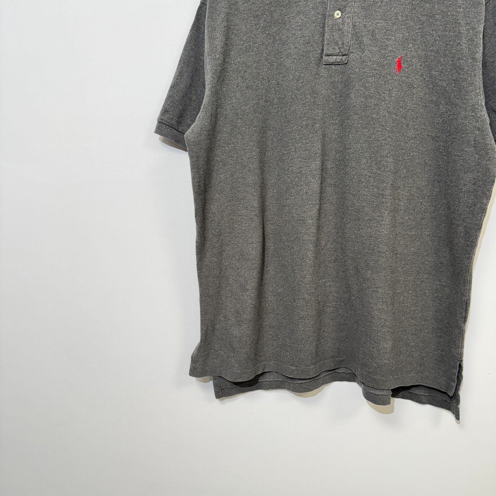 Ralph Lauren × Vintage Vintage Ralph Lauren Unisex Gray Cotton Polo Shirt Size XL Size US XL / EU 56 / 4 - 4 Thumbnail